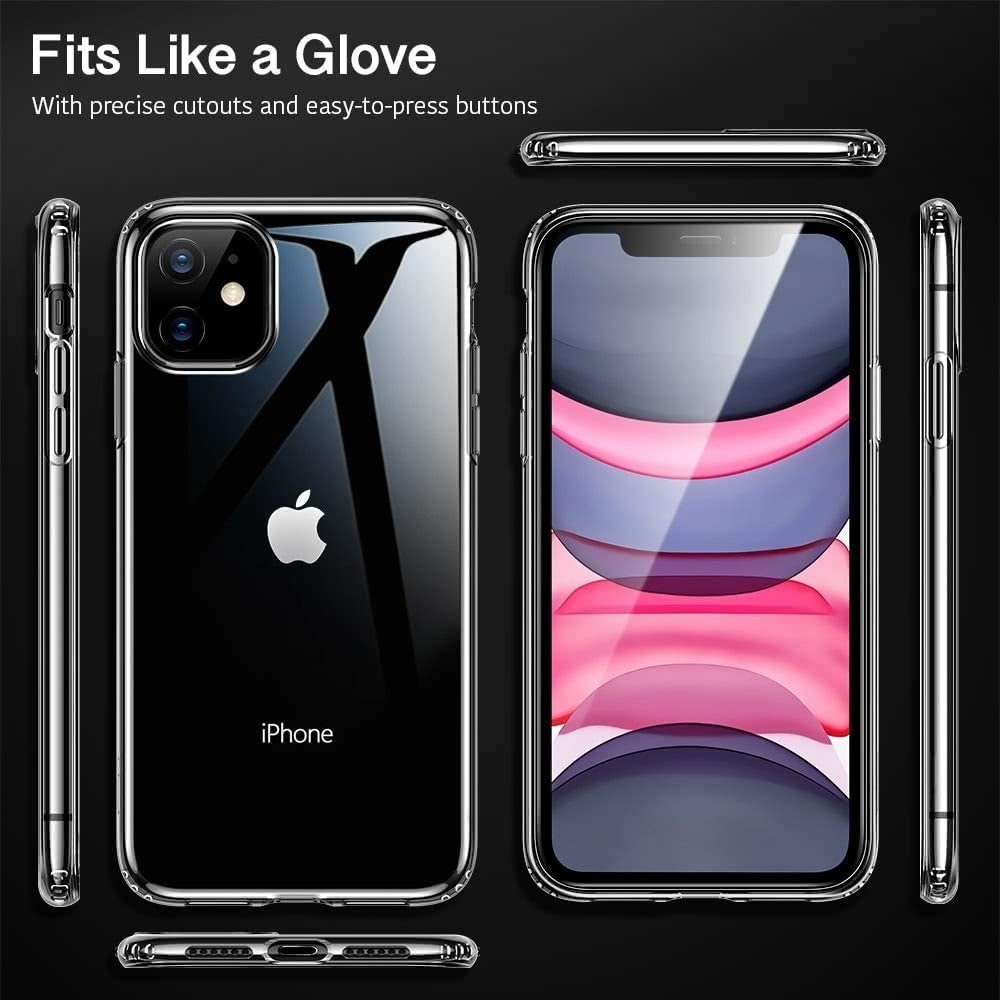 Wisam Smartphone-Hülle für Apple iPhone 11 Anti Shock Silikon Case Schutzhülle Transparent 15,49 cm (6,1 Zoll)