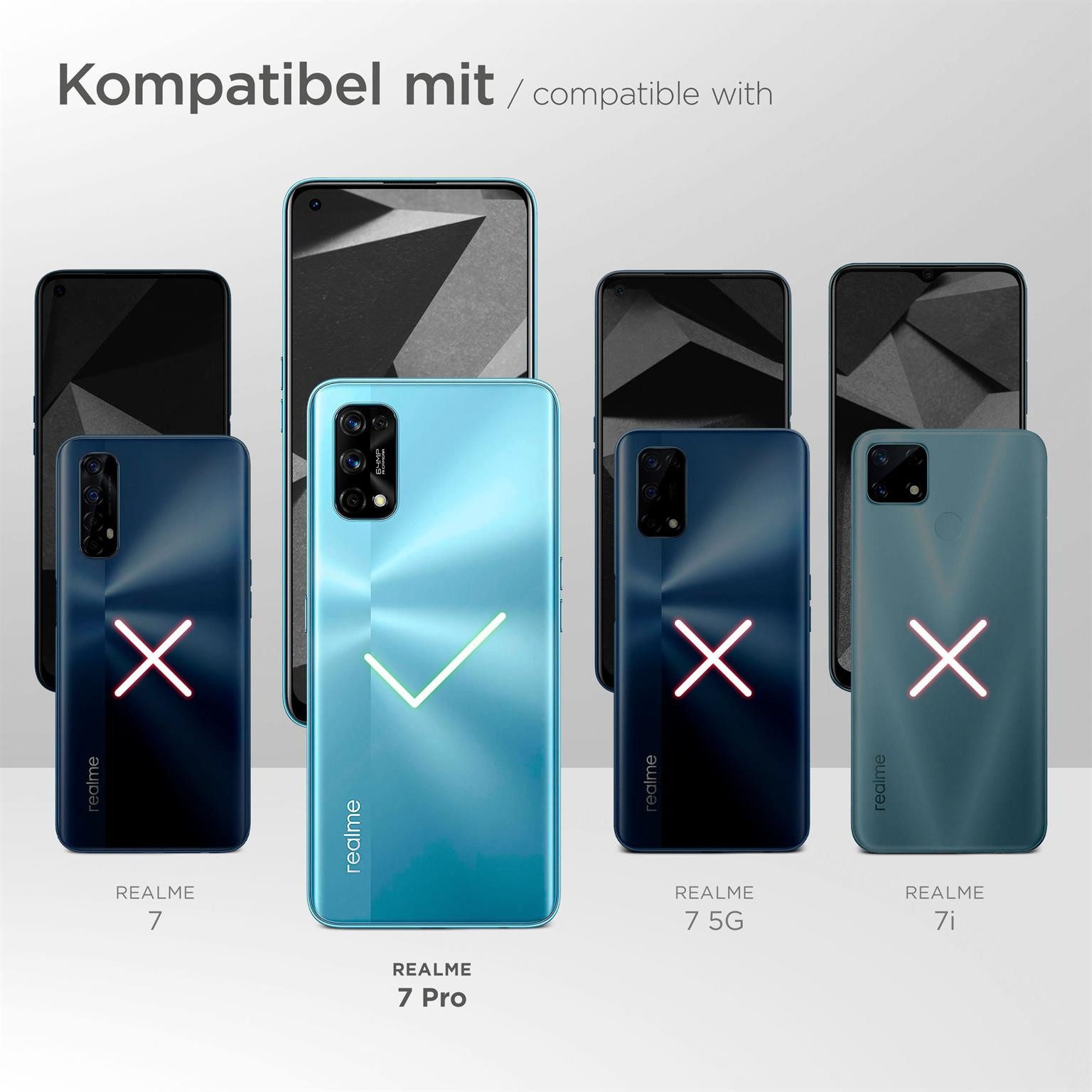moex Handyhülle moex® Free Spirit für Realme 7 Pro, Hülle mit Band, Kette abnehmbar Handyband Handyhülle zum Umhängen