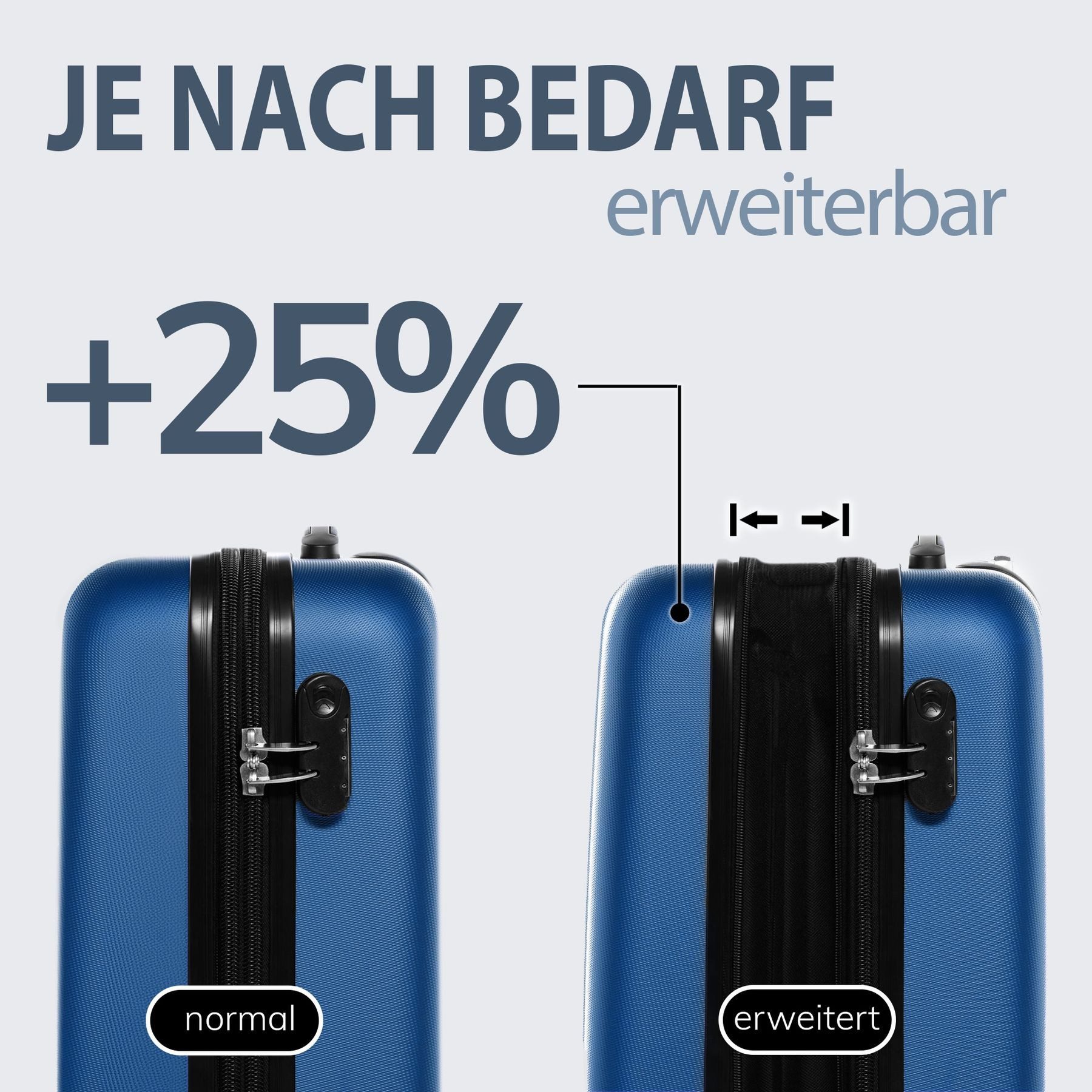 FERGÉ Kofferset Hartschale 3 teilig Koffer Set erweiterbar TOULOUSE, 4 Rollen, (3er Kofferset stabil und leicht mit Zahlenschloß, 3 tlg., Hartschalen-Trolley Set 3 Größen Handgepäck Koffer M XL), Trolley 3er Koffer Set, Reisekoffer 4 Rollen, Premium Rollkoffer