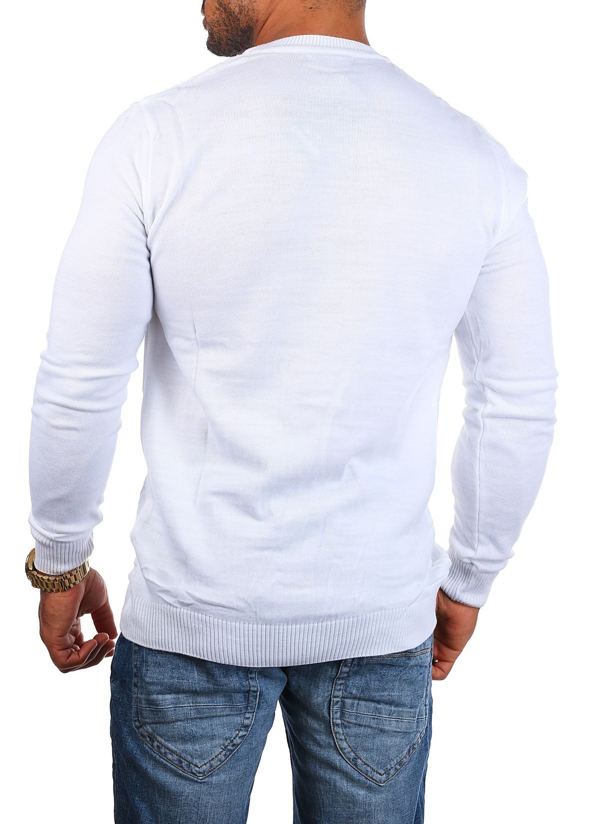 CARISMA Strickpullover Herren leichter Feinstrick einfarbig uni Strickmuster 7814