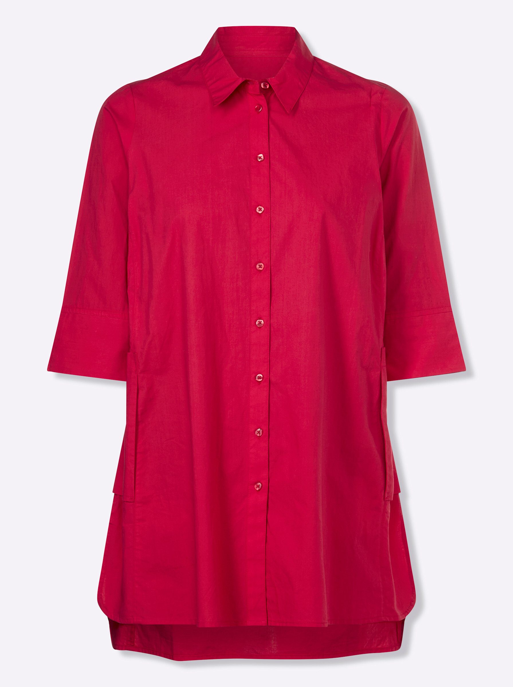 Klassische Bluse Longbluse 3/4-Arm