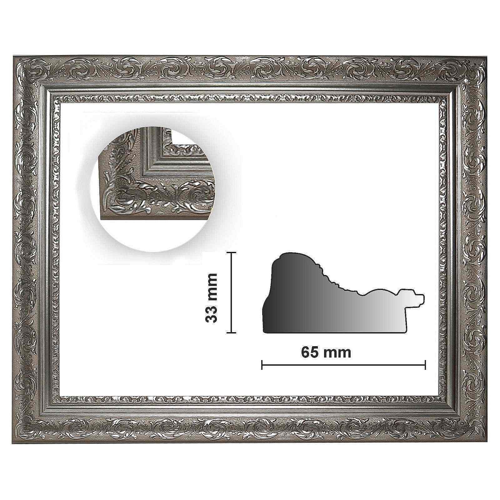 Bilderrahmen Neumann Einzelrahmen Barockrahmen silber fein verziert 840 ARG günstig online kaufen