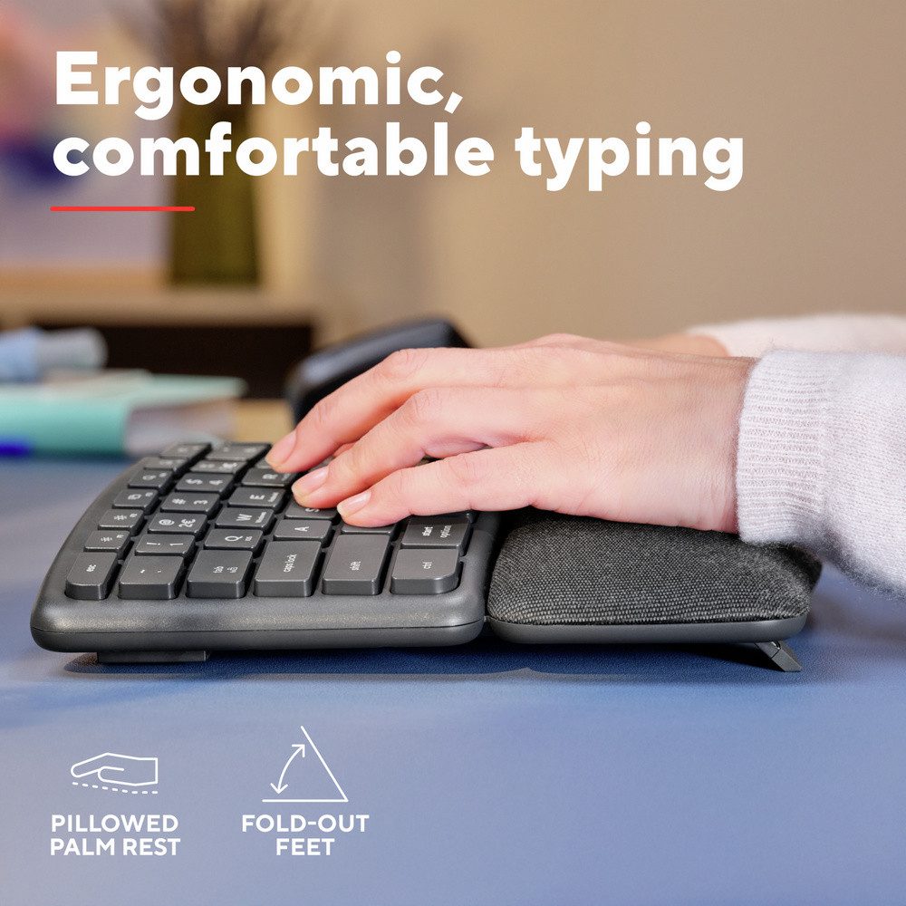 Trust Trust Keyra ERGO Wireless Multi Keyboard DE Bluetooth®, Kabellos Tasta ergonomische Tastatur