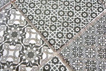 Mosani Mosaikfliesen Mosaik Fliese Wand Dekor Vintage Keramik Mosaik schwarz anthrazit
