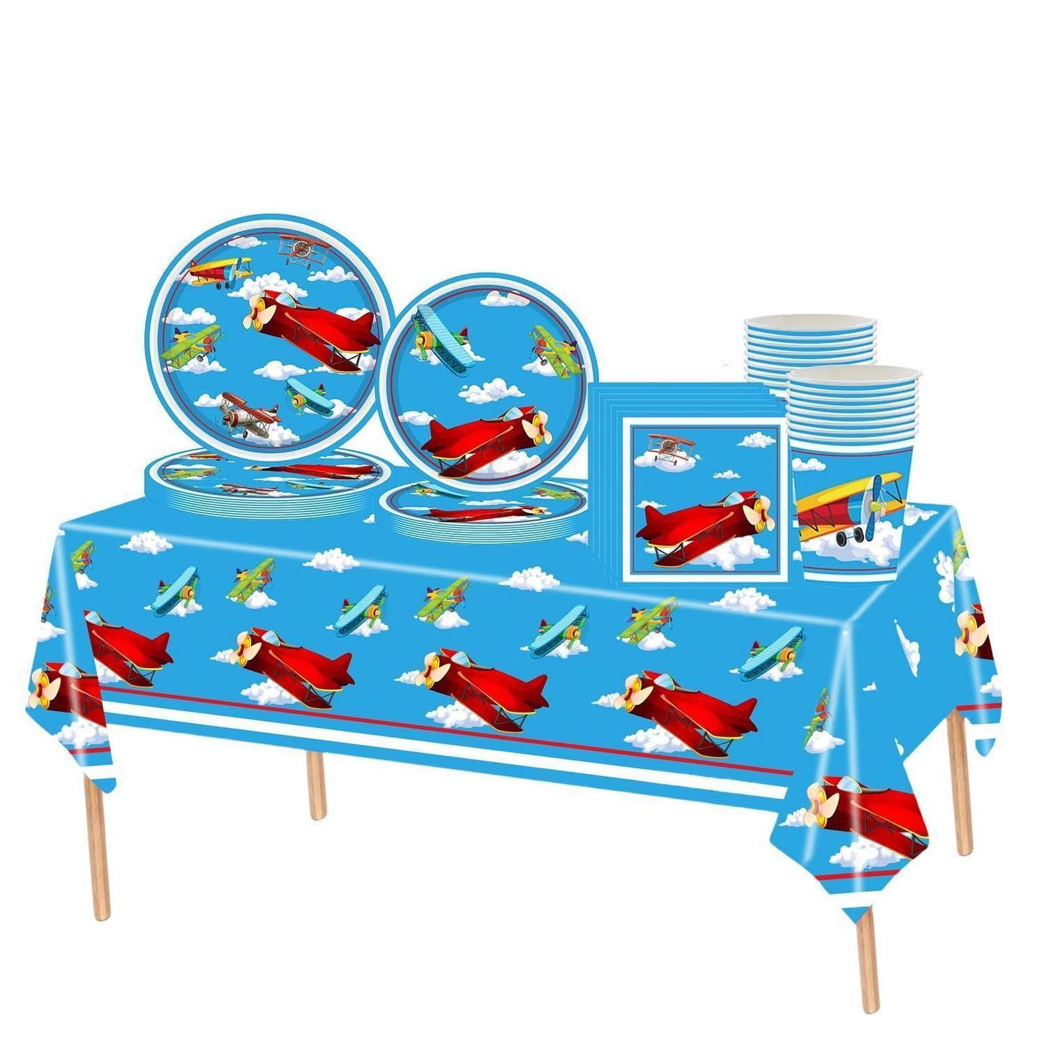LuxusKollektion Dekofigur Flugzeug Partygeschirr Set 69tlg (69 St)