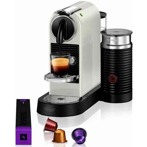 Nespresso Kapselmaschine CITIZ EN 267.WAE von DeLonghi, White, inkl. Aeroccino Milchaufschäumer, Willkommenspaket mit 7 Kapseln