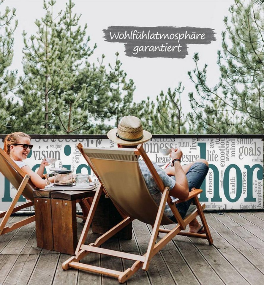 Thumbnail - MyMaxxi Sichtschutzelement Balkonbanner Leben ist zu kurz Balkon Sichtschutz Garten