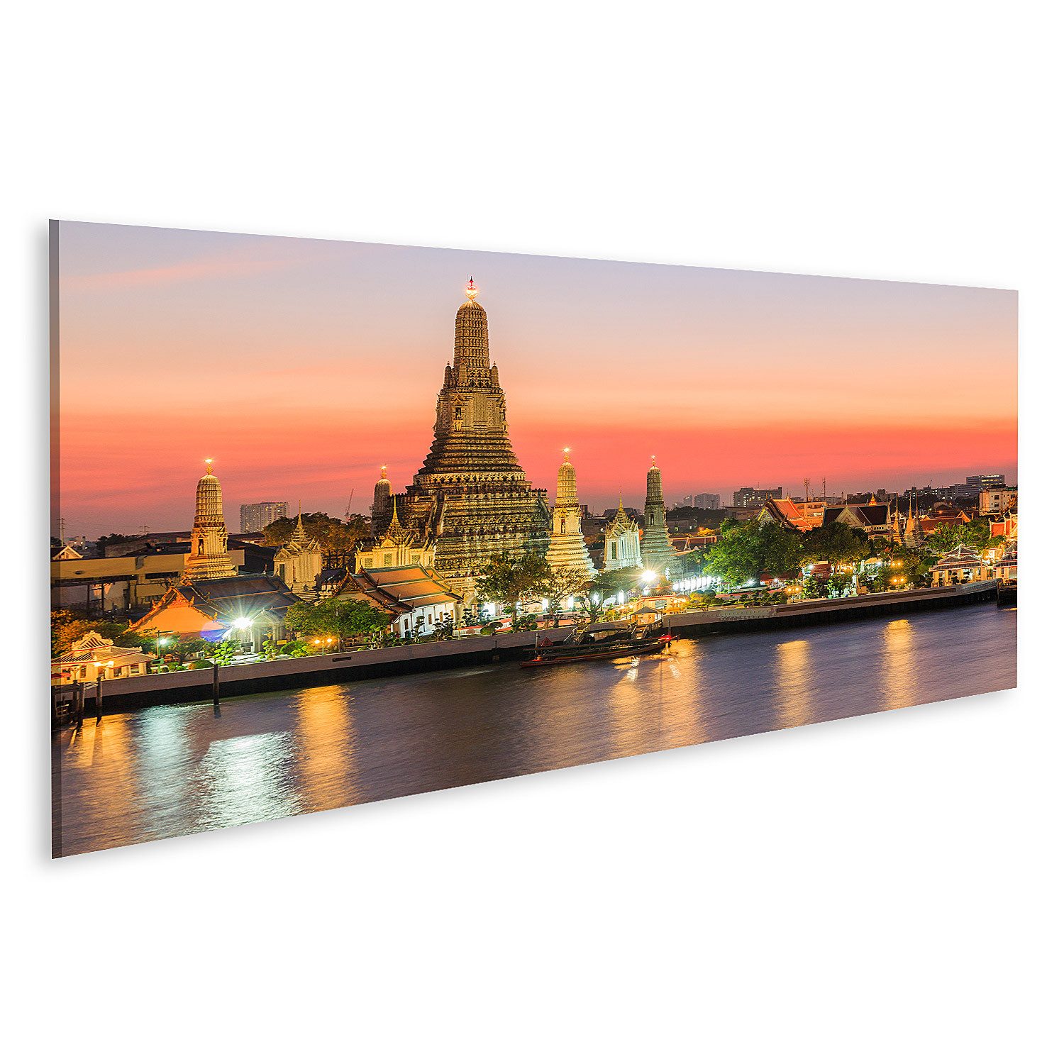 islandburner Leinwandbild Bangkok Thailand Bankok Wat Arun Tempel Sonnenunt günstig online kaufen