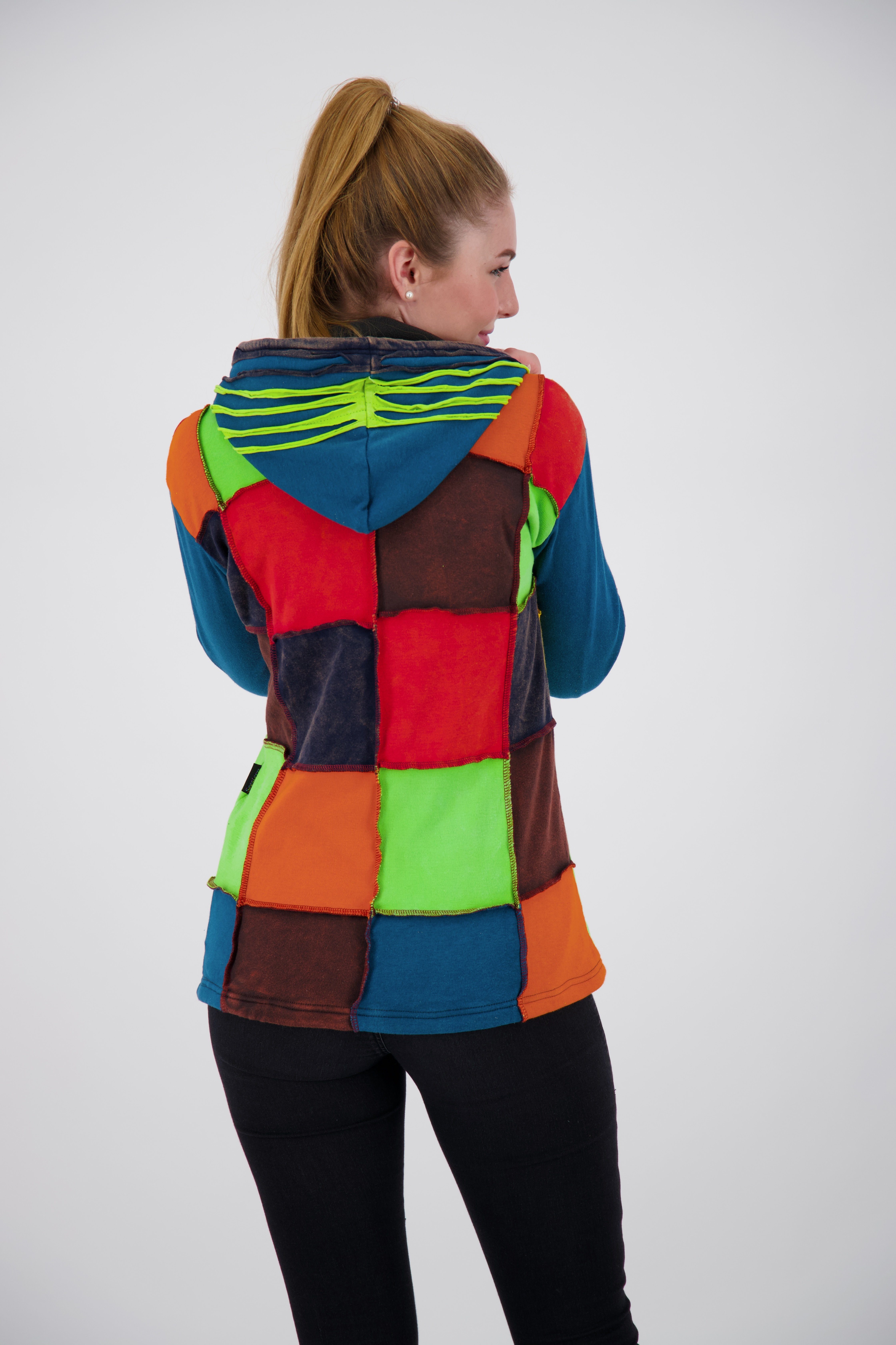ankerglut Kapuzenfleecejacke Multicolor ANKERGLUT #nepalliebe FLOWER POWER WOMEN CS Auch in großen Größen erhältlich