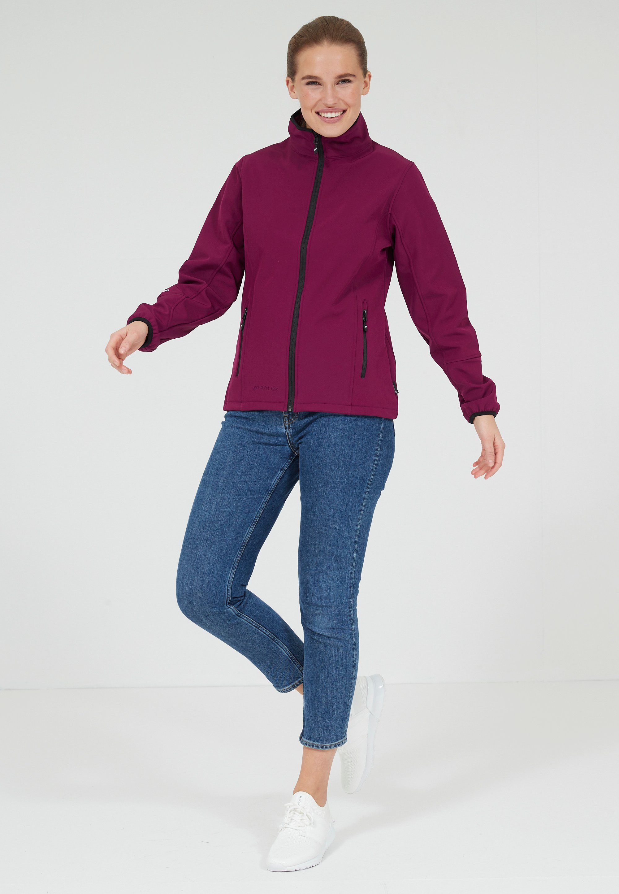 WHISTLER Softshelljacke Covina lila-anthrazit Funktionsmaterial und wasser- mit winddichtem