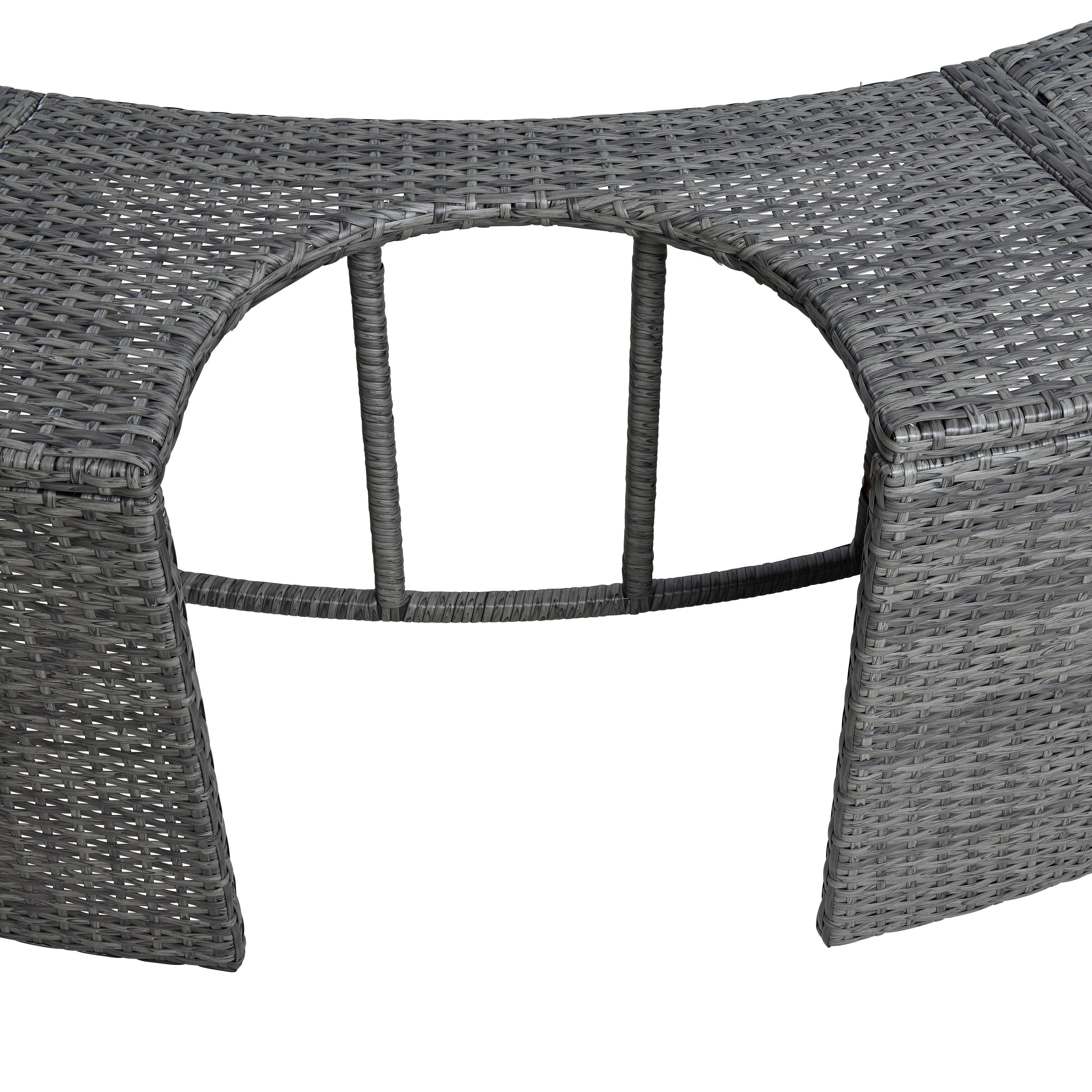 ESTEXO Pooltreppe Whirlpool Umrandung Poolumrandung Poolverkleidung Rattan Rahmen Anth – Bild 4 von 5