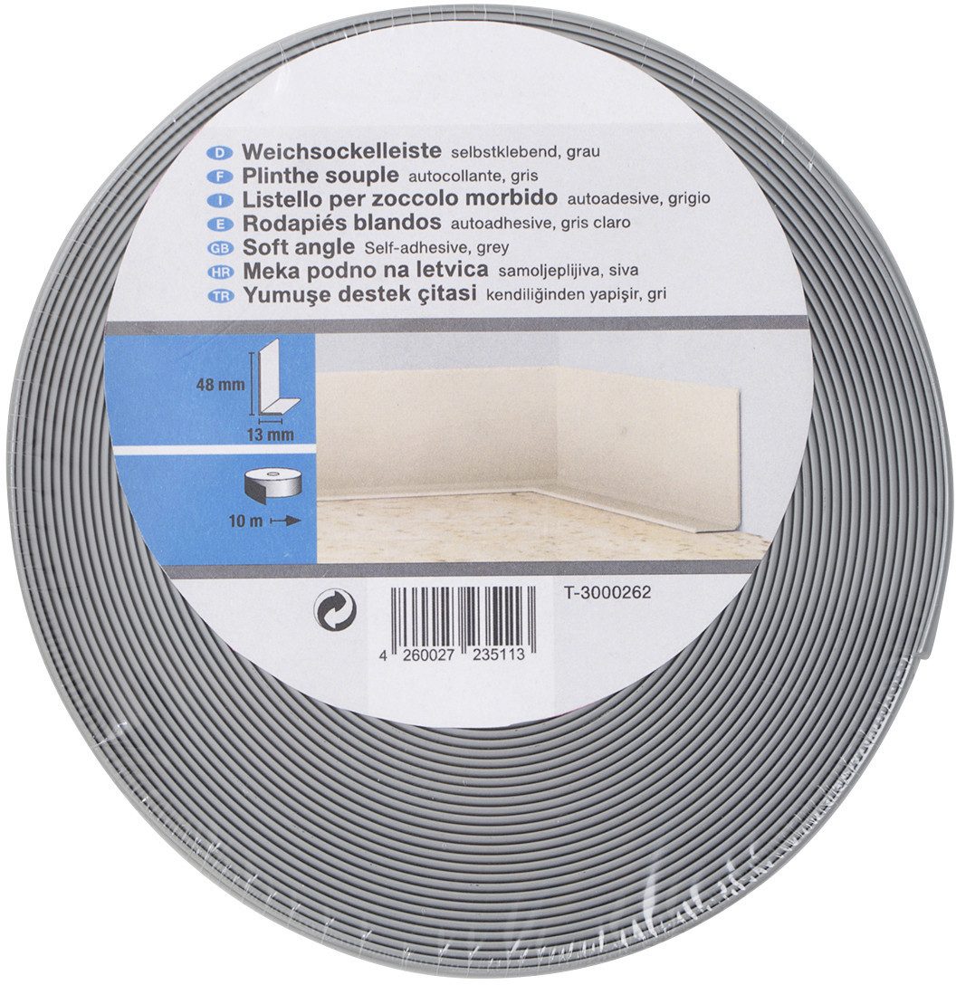 Primo Sockelleiste Primo Knickwinkel 1 m 48 x 13mm grau selbstklebend