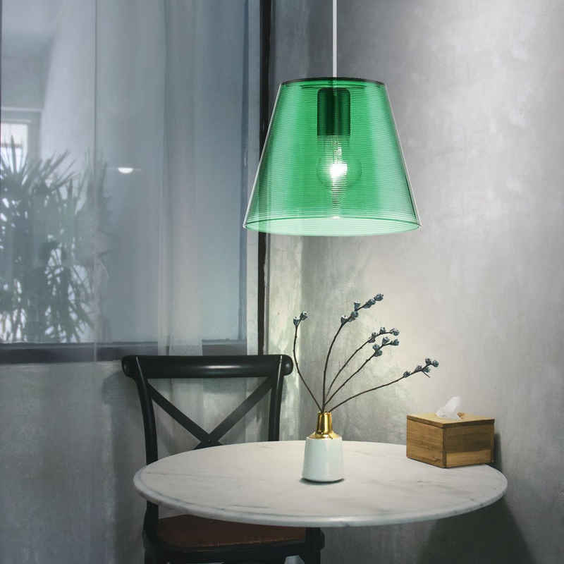 EGLO Deckenleuchte, Leuchtmittel nicht inklusive, Hänge Pendel Beleuchtung Arbeitszimmer Lampe 1-flammig grün