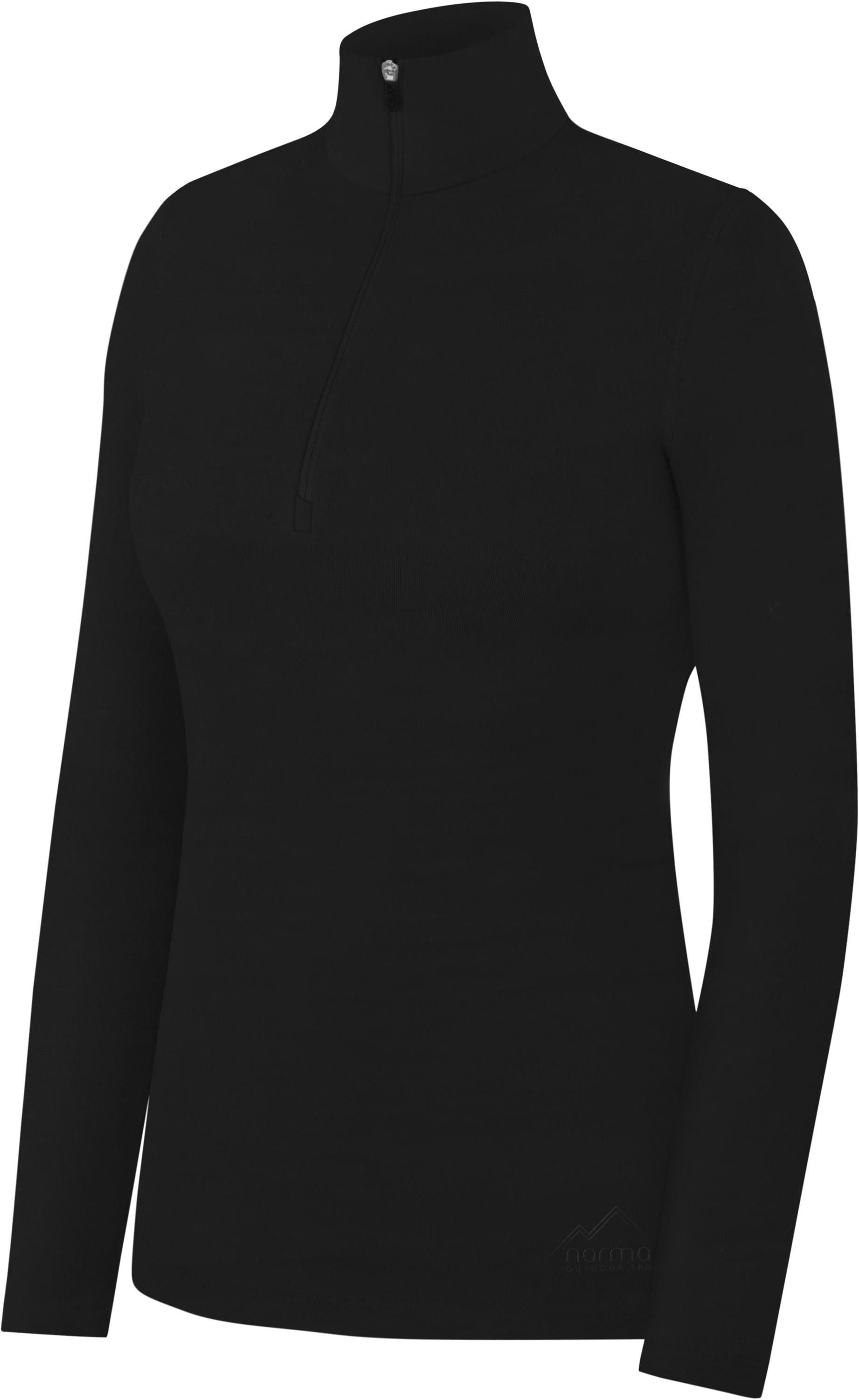 Langarmshirt Damen Merino Langarm mit 1/4 Zipper Launceston
