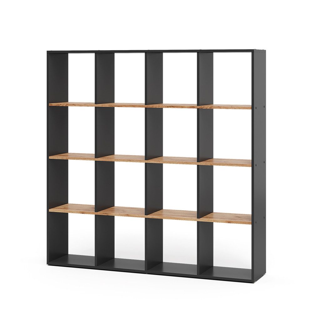 Vicco Raumteiler Karree, Anthrazit/Goldkraft Eiche, 138.5 x 142.5 cm günstig online kaufen