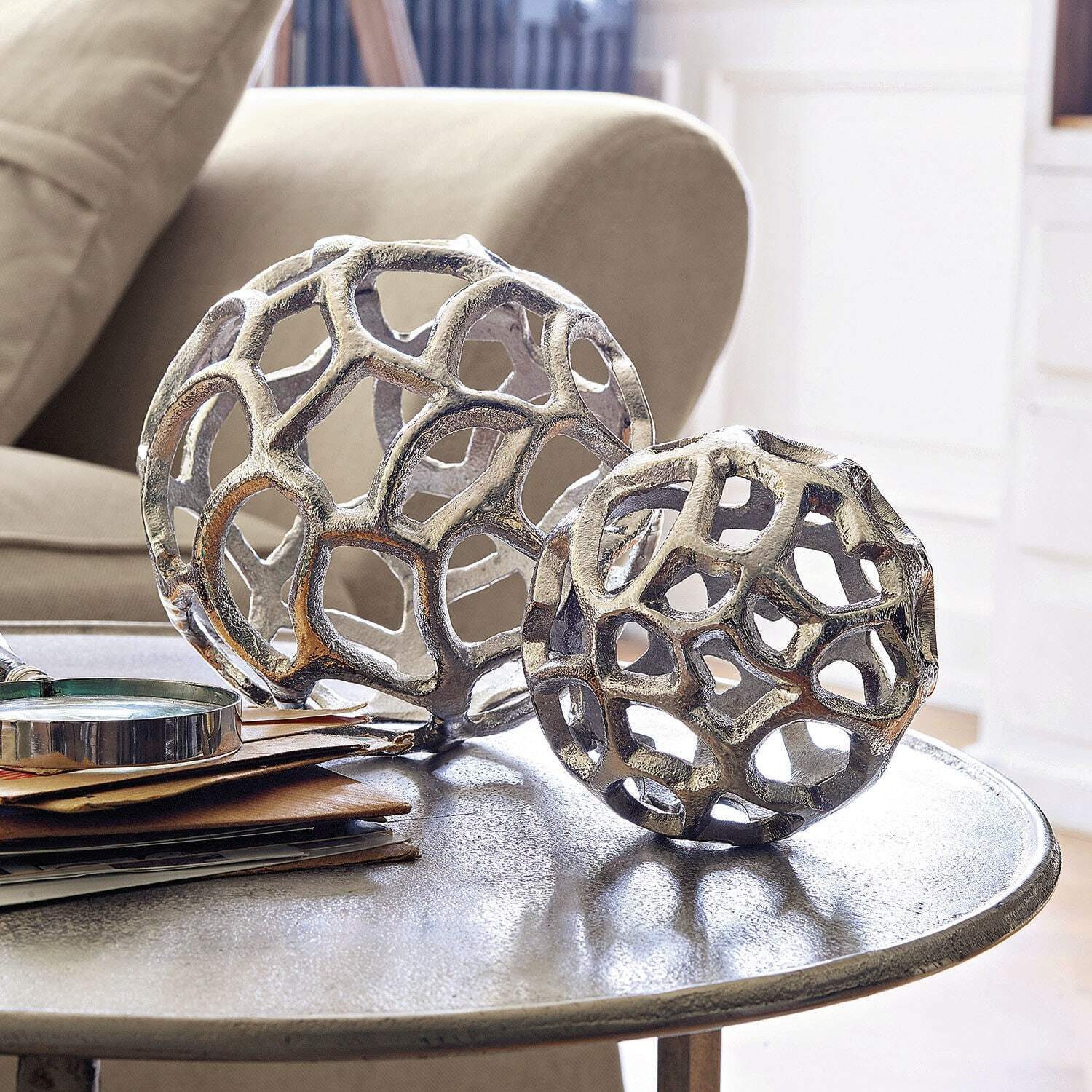 Mirabeau Dekoobjekt Deko-Objekt 2er Set Venay silber