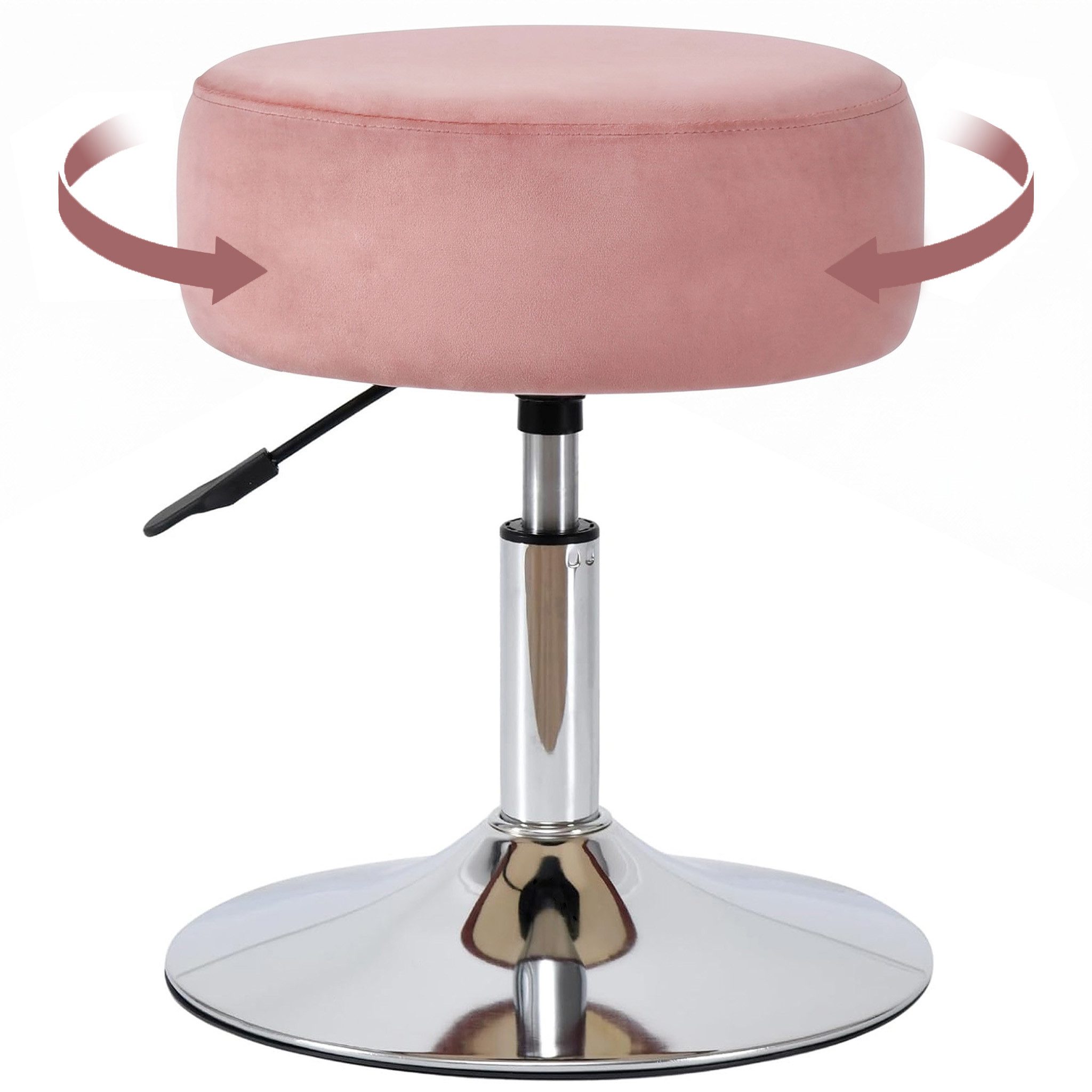Duhome Hocker (428), Drehhocker Sitzhocker Rund Rollhocker Schminkhocker Höhenverstellbar