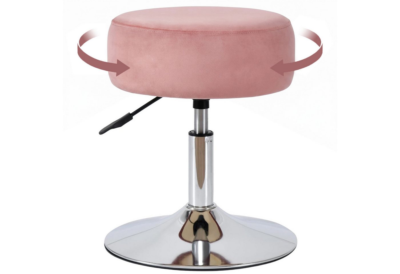Duhome Hocker (428), Drehhocker Sitzhocker Rund Rollhocker Schminkhocker Höhenverstellbar