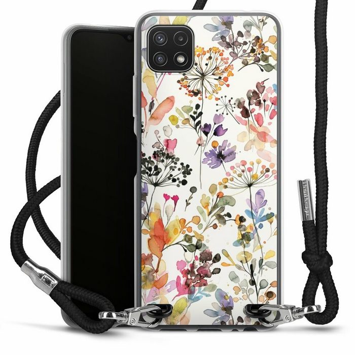 DeinDesign Handyhülle Blume Muster Pastell Wild Grasses Samsung Galaxy A22 5G Handykette Hülle mit Band Case zum Umhängen