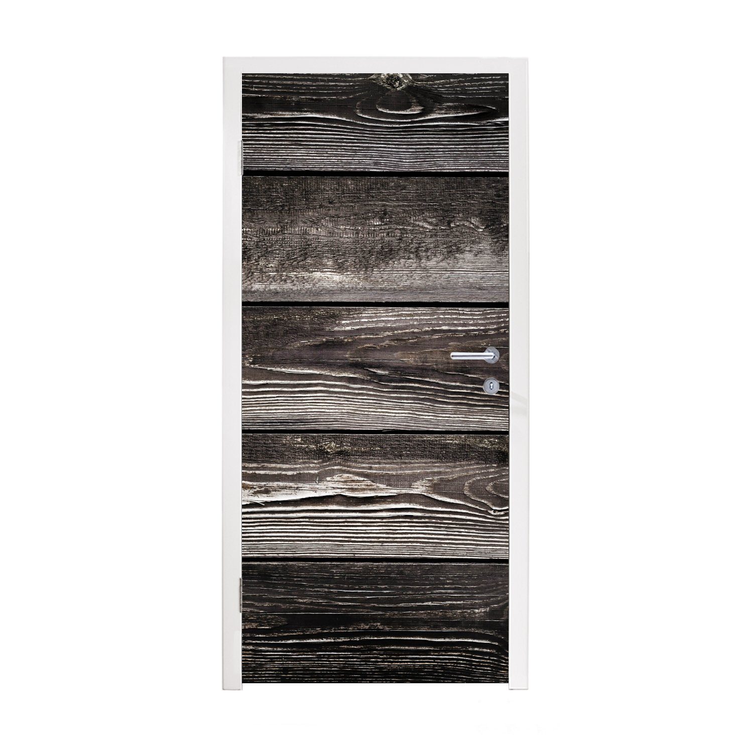 MuchoWow Türtapete Retro - Regale - Holz - Robust, Matt, bedruckt, (1 St), Fototapete für Tür, Türaufkleber, 75x205 cm