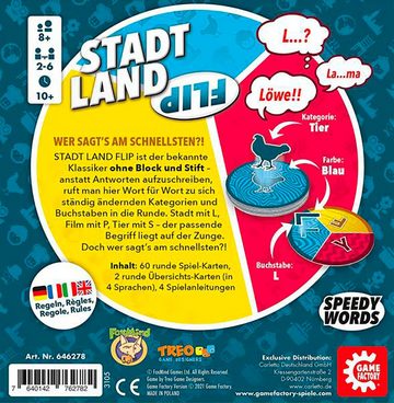 Game Factory Spiel, Familienspiel Stadt Land Flip