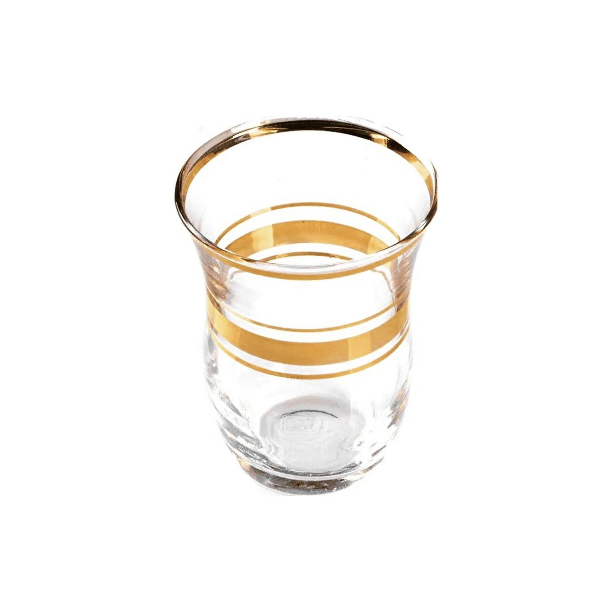 Teeglas 6er Set mit edlem Gold-Design - 95 ml