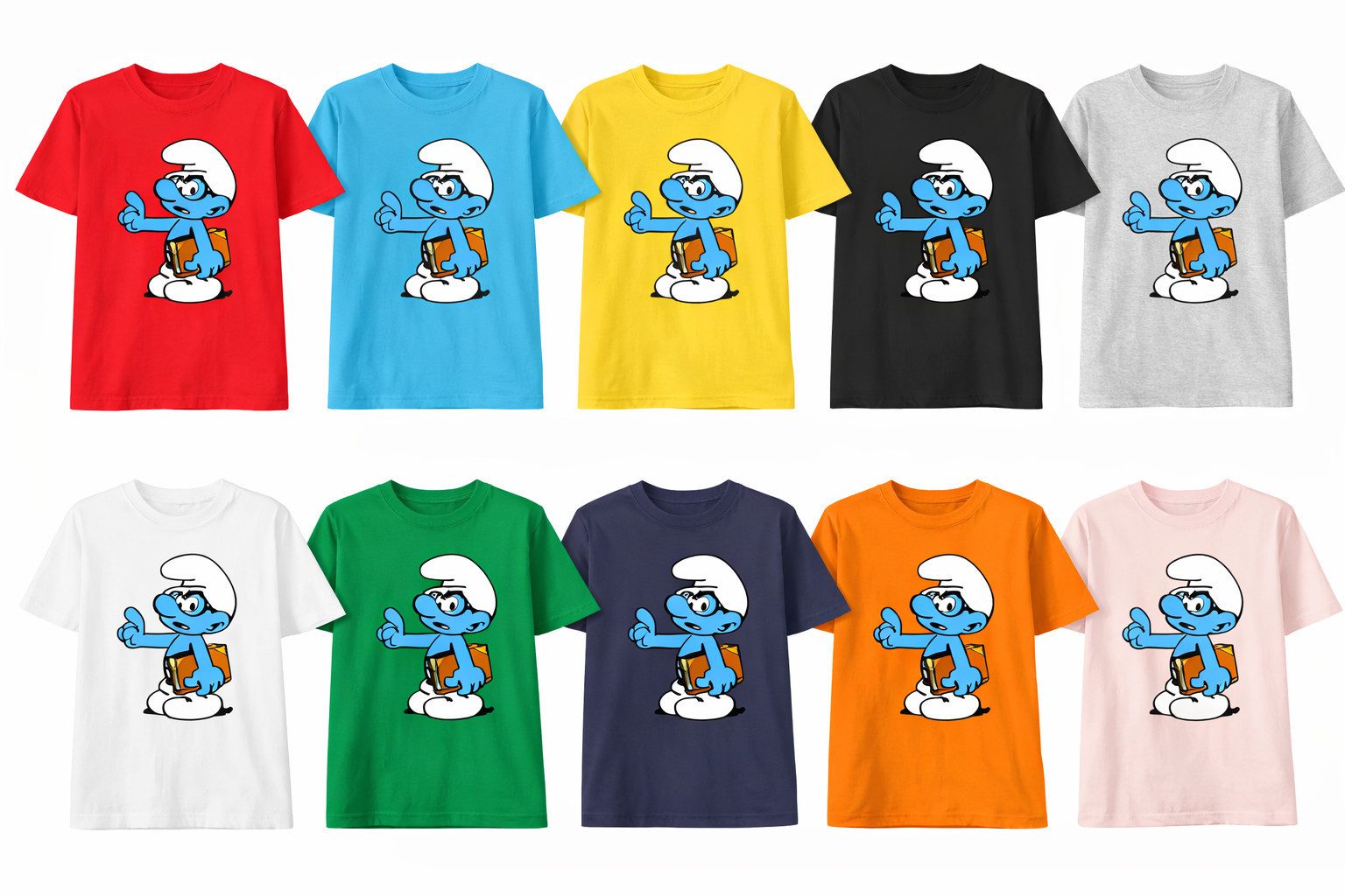 T-Shirt Kinder Schlaubi Schlumpf Buch Schlumpfhausen Schlumpfine