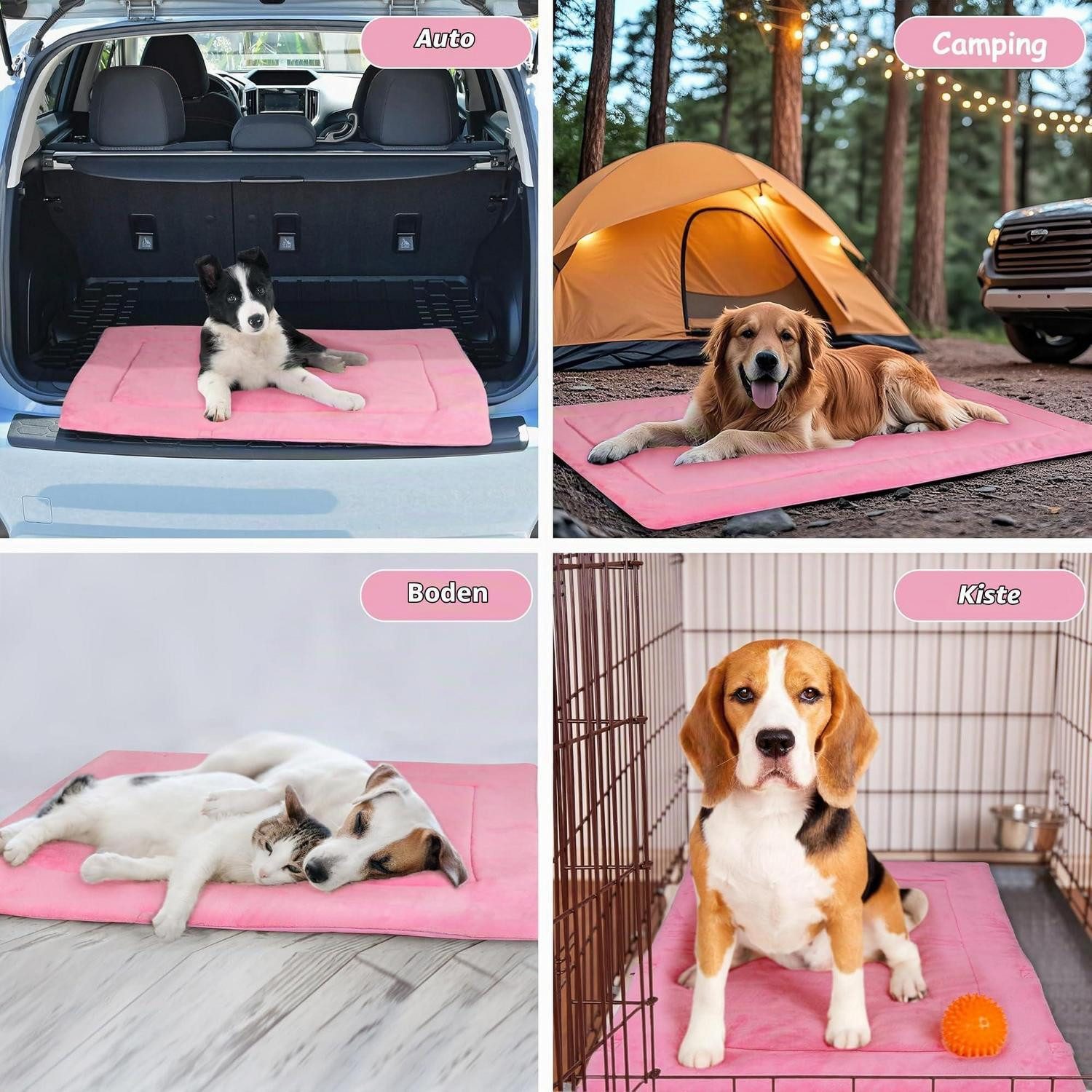 LuxusKollektion Hundematte Hundedecke Outdoor 127x70cm Rosa