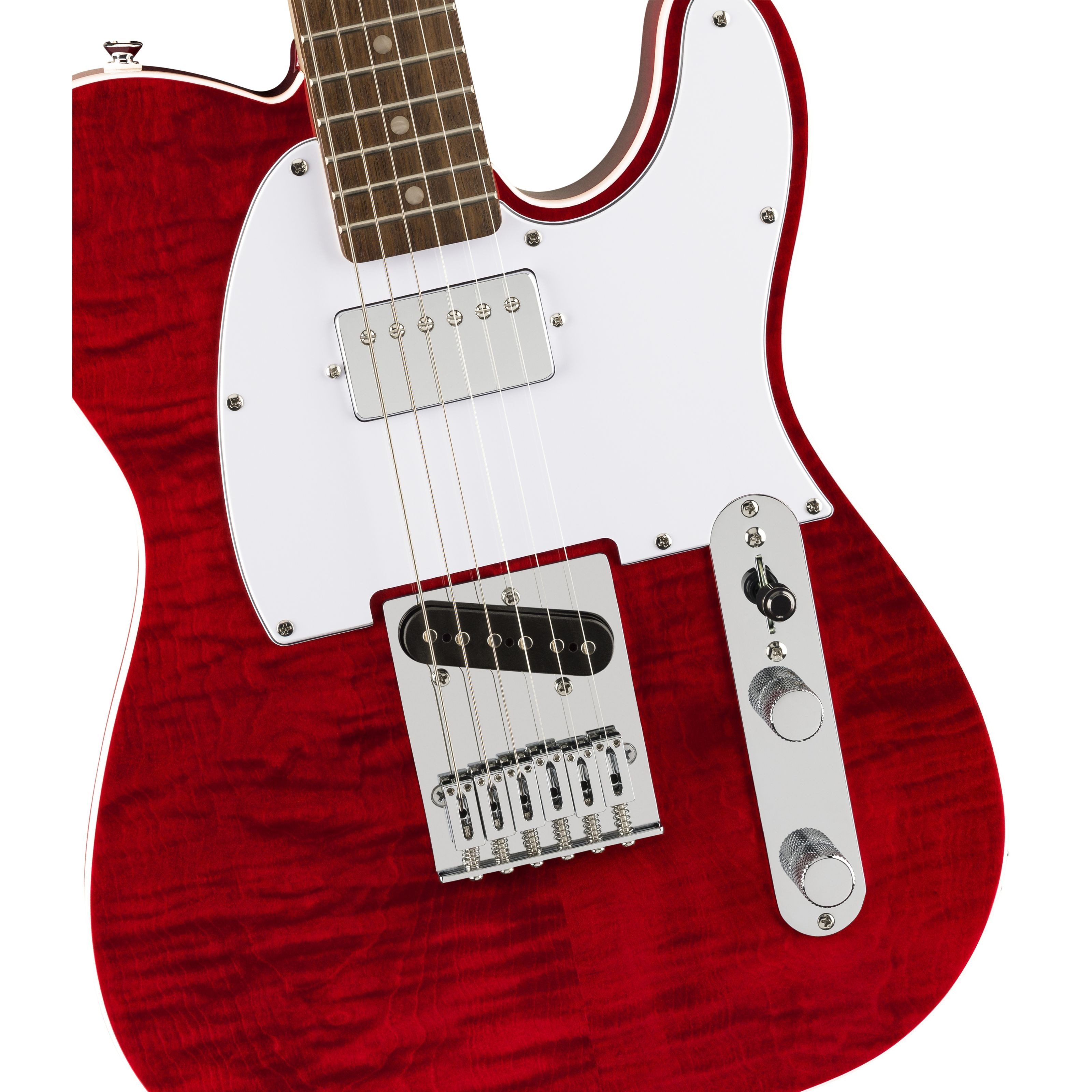 Squier E-Gitarre, E-Gitarren, T-Modelle, Affinity Telecaster FMT SH CRT Crimson Red Transparent - E-Gitarre