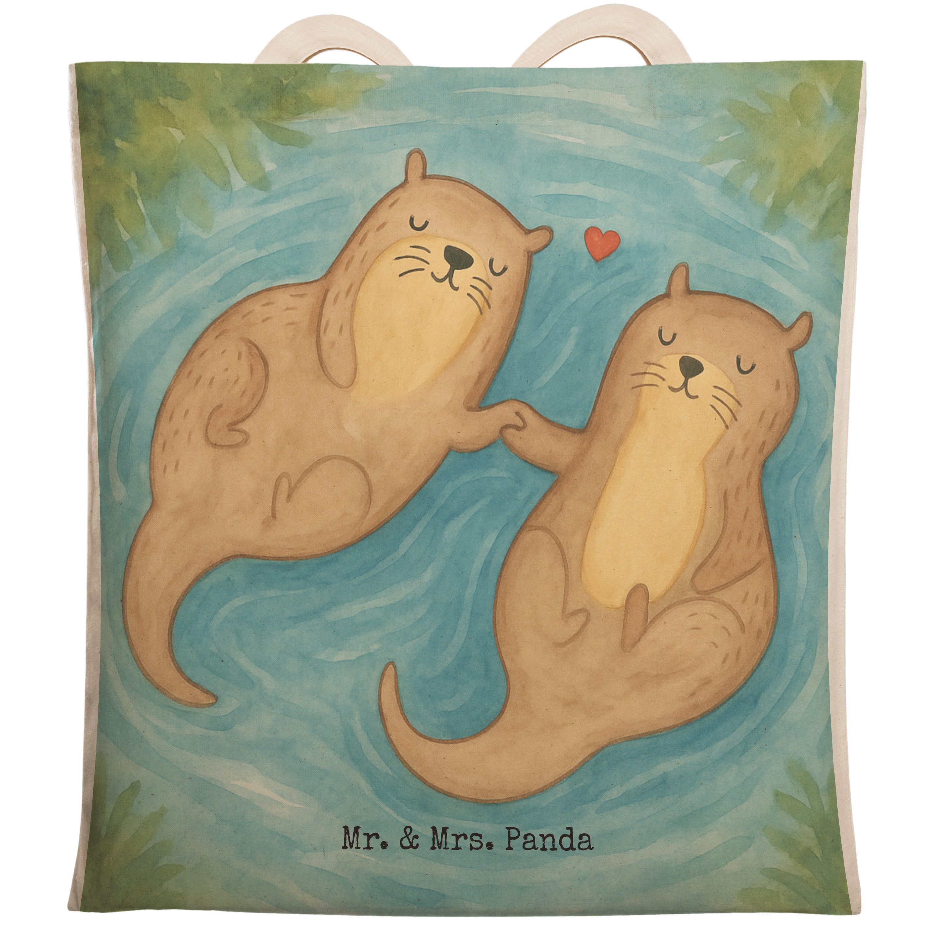 Tragetasche Otter Hände halten Design, taschen shopper, Weiß, Händchen, Seeotter