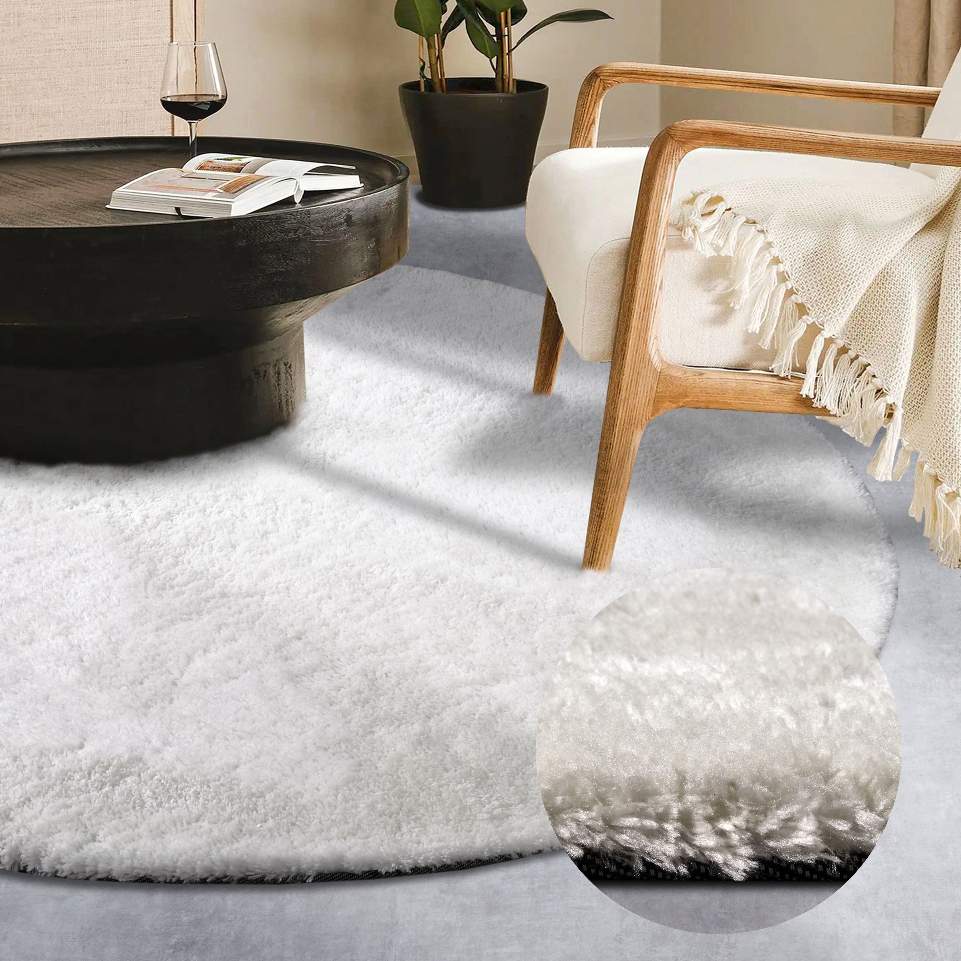 HANSE Home Hochflor-Teppich "Olaf" rund 38 mm Höhe Langflor, Shaggy, einfar günstig online kaufen