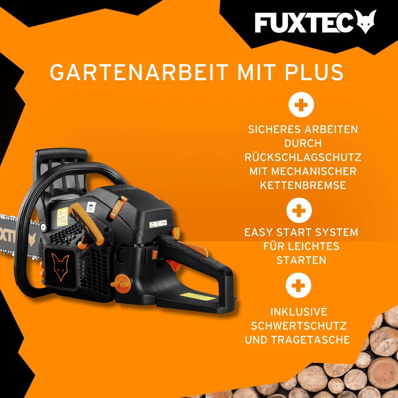 FUXTEC Benzin-Kettensäge FX-KS255, 50 cm Schwertlänge