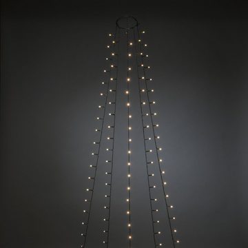 KONSTSMIDE LED-Baummantel Weihnachtsdeko, Christbaumschmuck, 250-flammig, LED Lichterkette mit Ring Ø 11, 5 Stränge à 50 Dioden, gefrostet