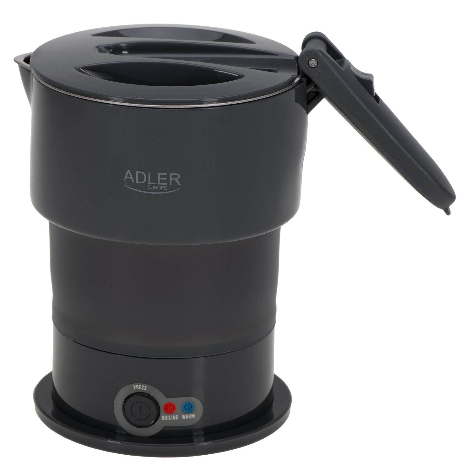 Adler Reise-Wasserkocher AD 1377 Reise-Wasserkocher 0,6 L - 600 W, faltbar - Grau, 0,6 l, 600 W