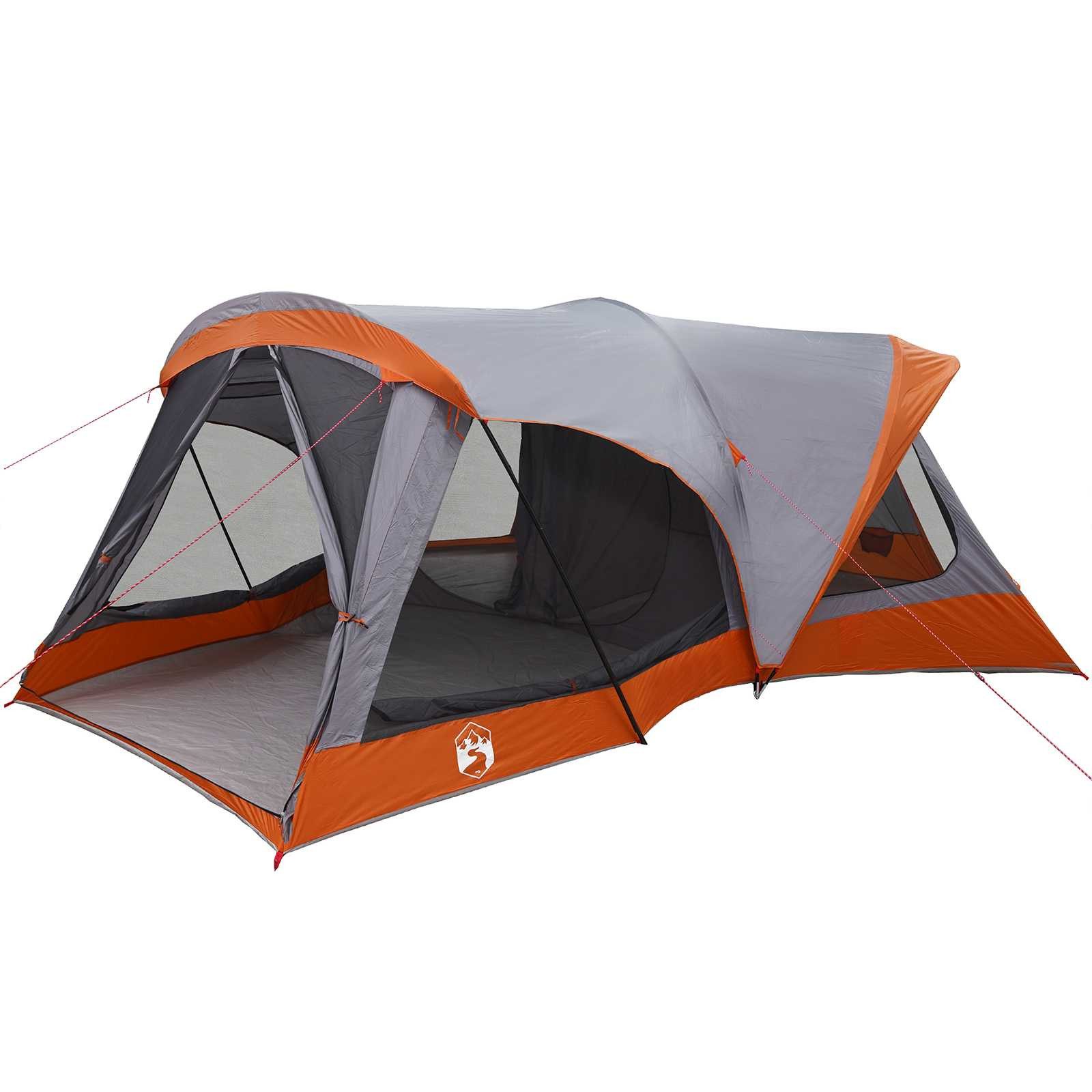 vidaXL Kuppelzelt Familienzelt 14 Personen Grau und Orange, (1 tlg)