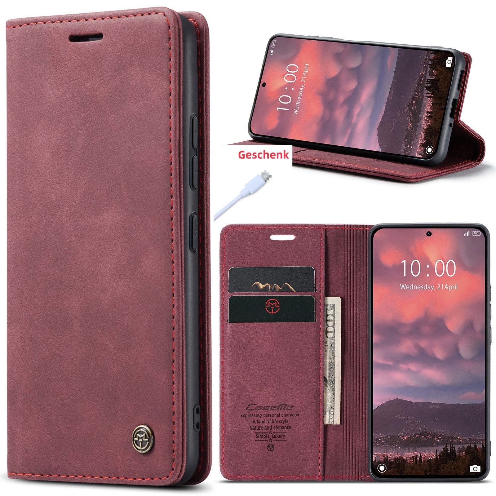 trends for living Handyhülle Hülle Tasche Cover für Xiaomi Modelle Klapp Case Kartenschlitz Leder