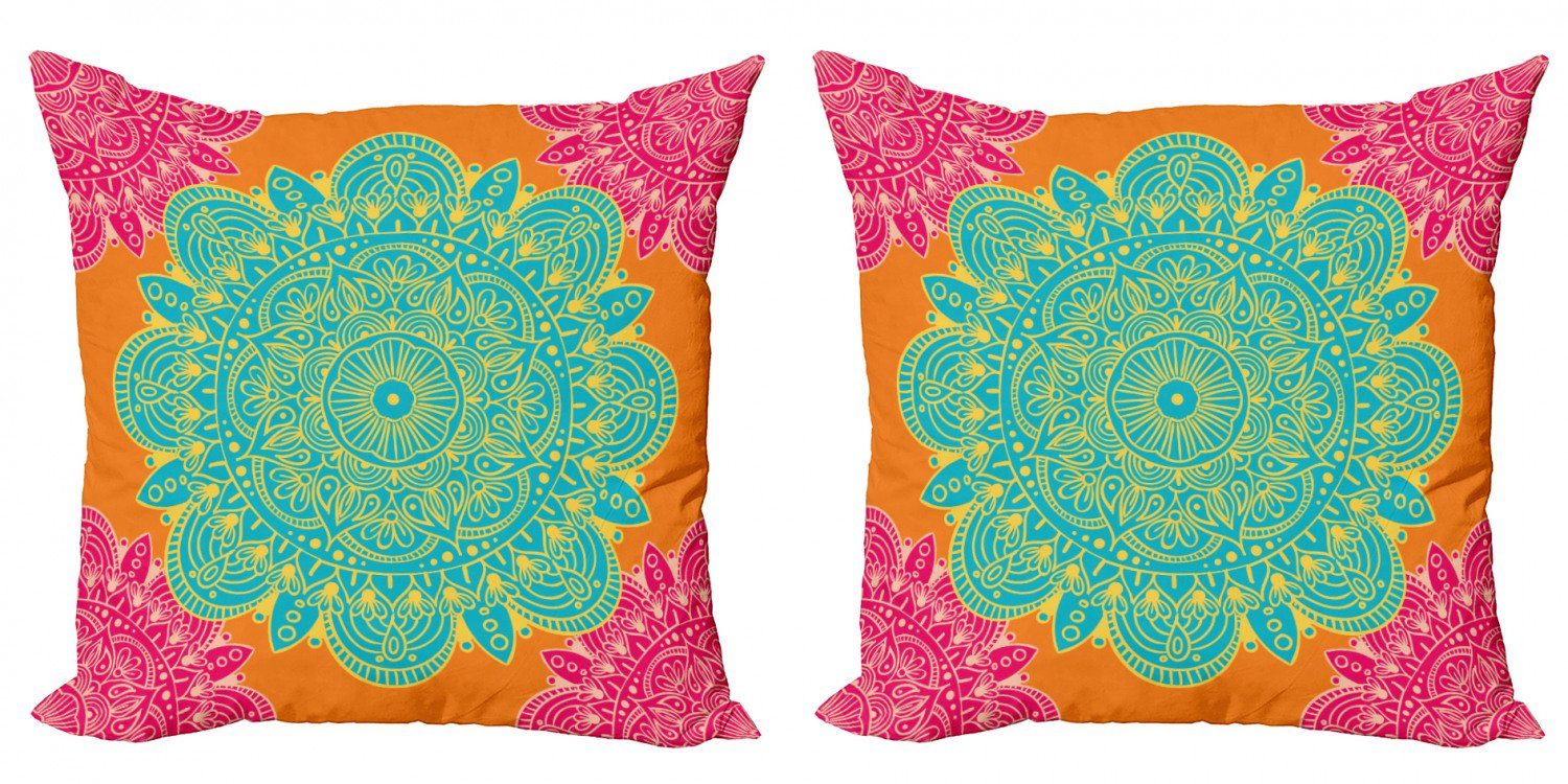 Kissenbezüge Modern Accent Doppelseitiger Digitaldruck, Blühende Abakuhaus Stück), Mandala (2 Blumen-Muster