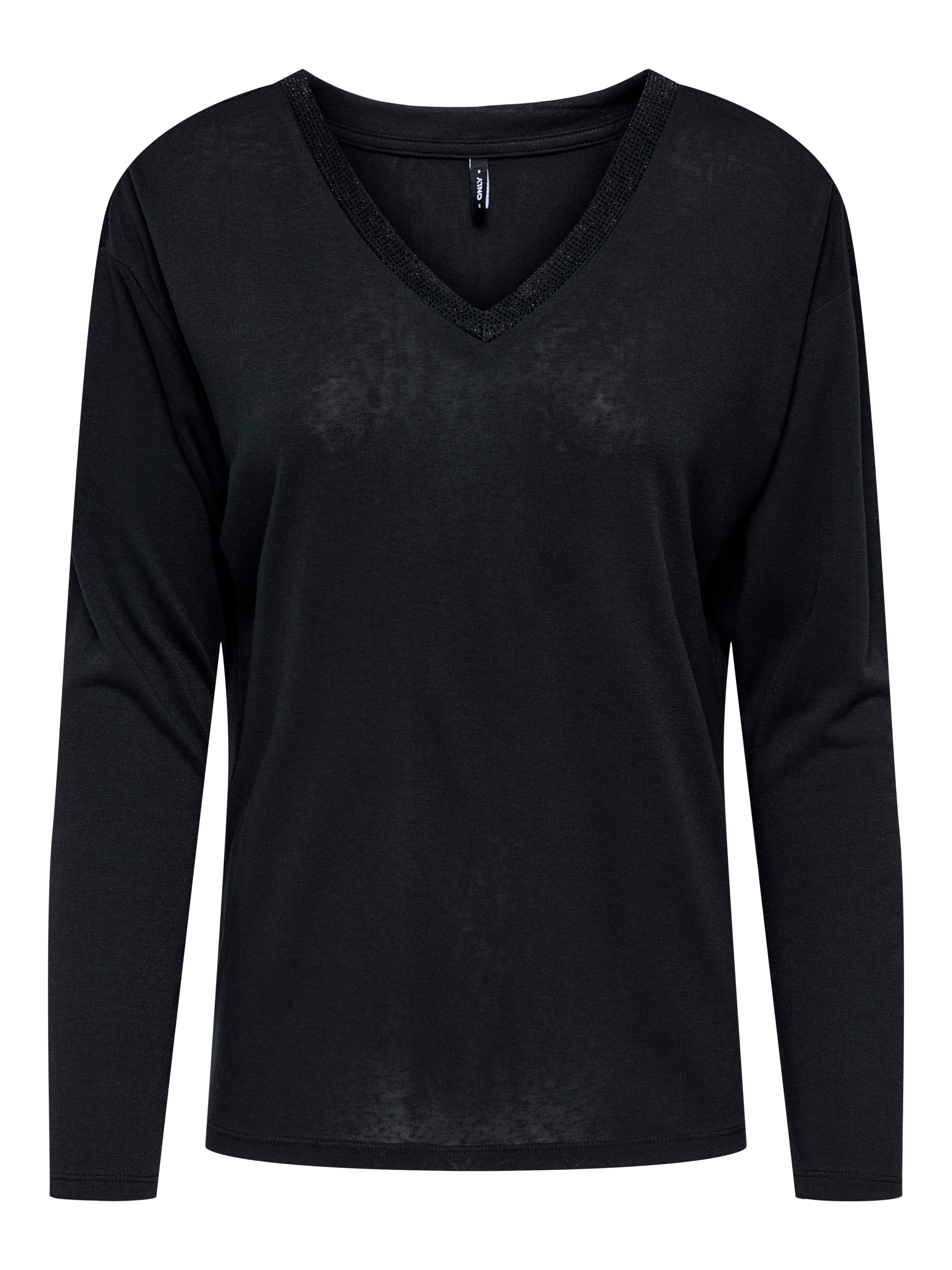 ONLY Langarmshirt ONLHENRIETTA L/S V-NECK SHINE TOP JRS günstig online kaufen