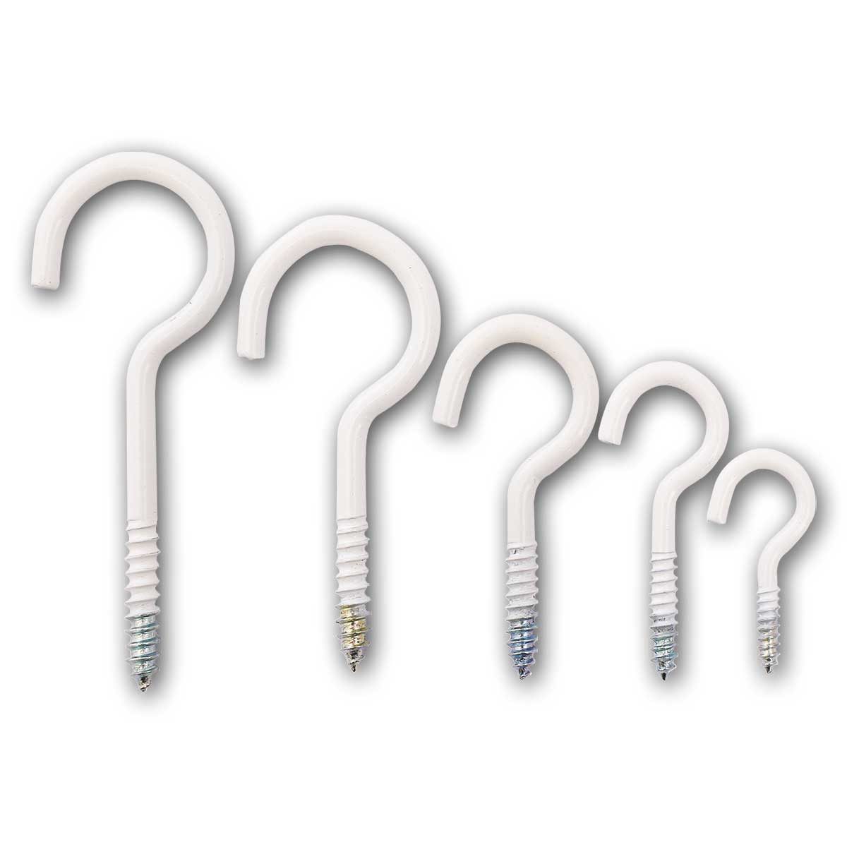 world-trading-net Schraubhaken Schraubhaken-Sortiment, Weiß, 55 Teile