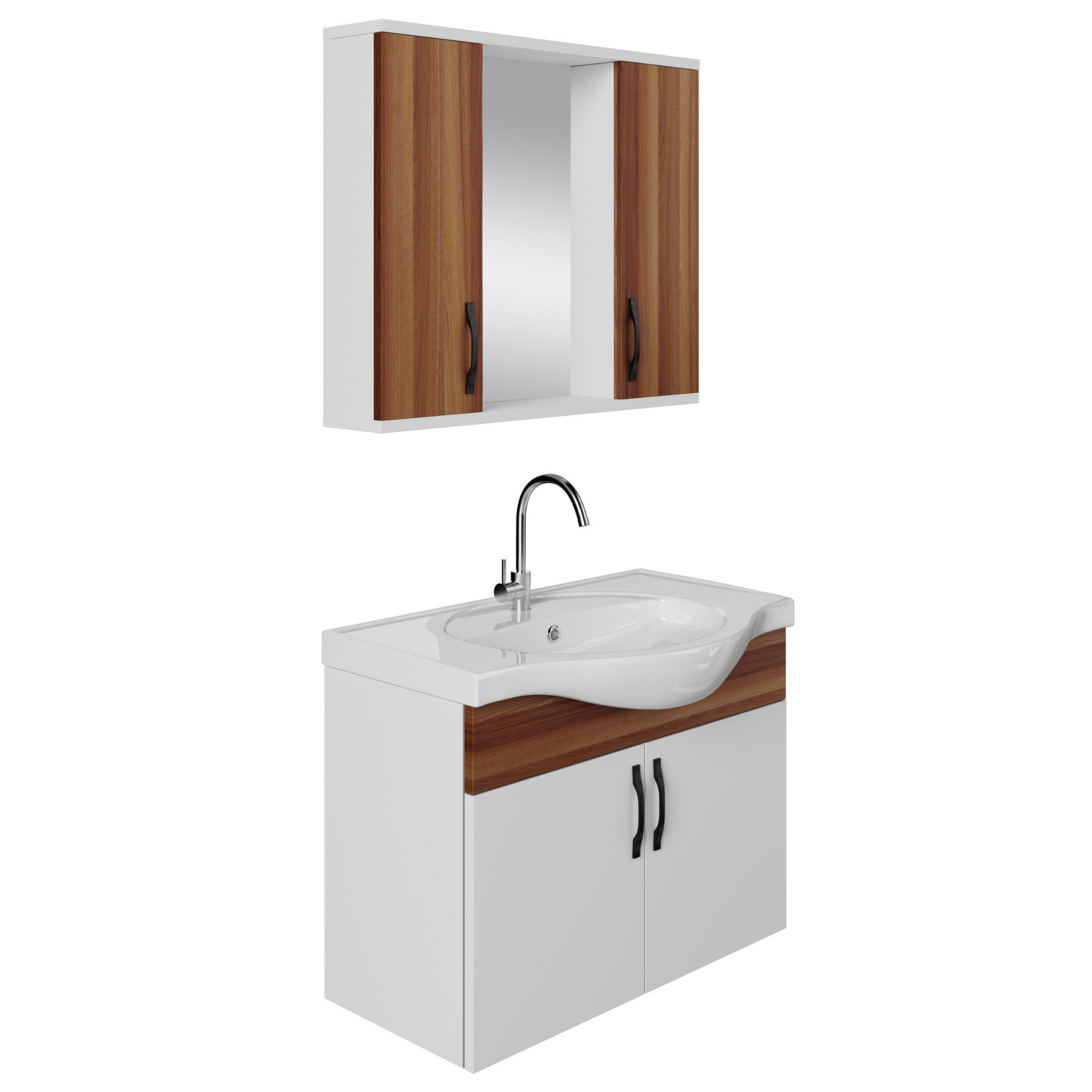 Karen Badmöbel-Set Badmöbel Set Mercan 80, (Komplett-Set, Standartmäßig 3-T günstig online kaufen