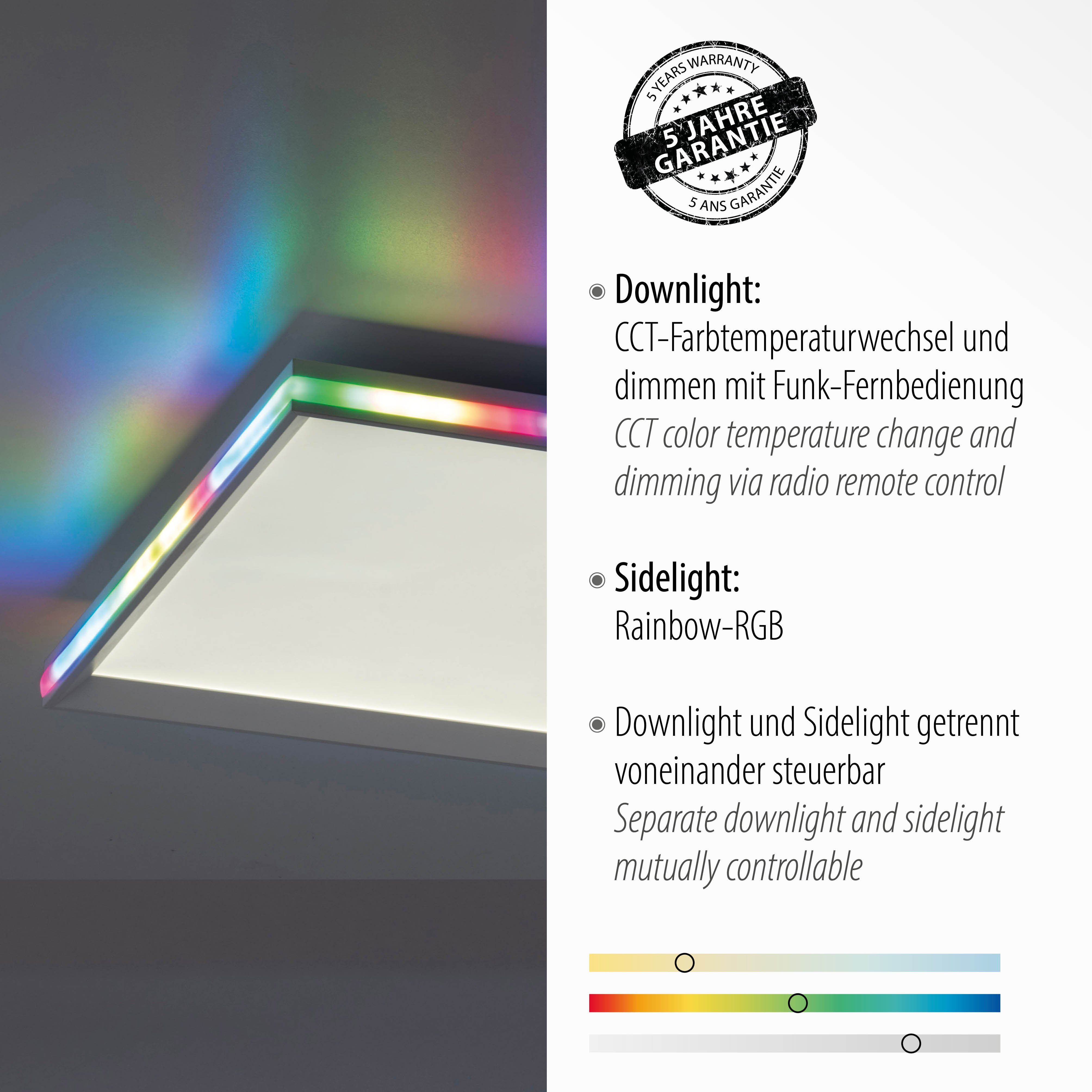 RGB-Rainbow, integriert, CCT LED, warmweiß Direkt dimmbar Fernbedienung fest über Deckenleuchte LED GALACTICA, - Leuchten kaltweiß, - über Fernbedienung,