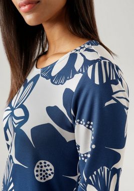 Aniston SELECTED Jerseykleid mit großem Blütendruck - Jedes Teil ein Unikat - NEUE KOLLEKTION