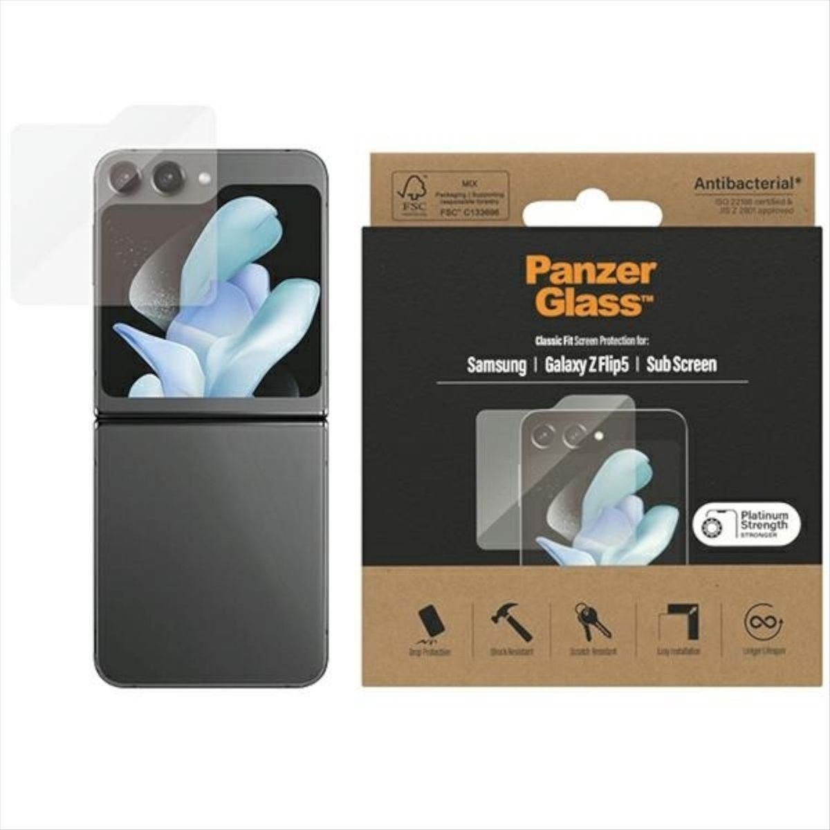 PanzerGlass Handyhülle Für Samsung Galaxy Z Flip5 PanzerGlass Classic Fit Schutzglas Hartglas