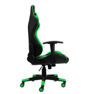 Hyrican Gaming-Stuhl "Striker Copilot" schwarz/grün, Kunstleder, ergonomischer Gamingstuhl, Bürostuhl, Schreibtischstuhl, geeignet für Jugendliche und Erwachsene