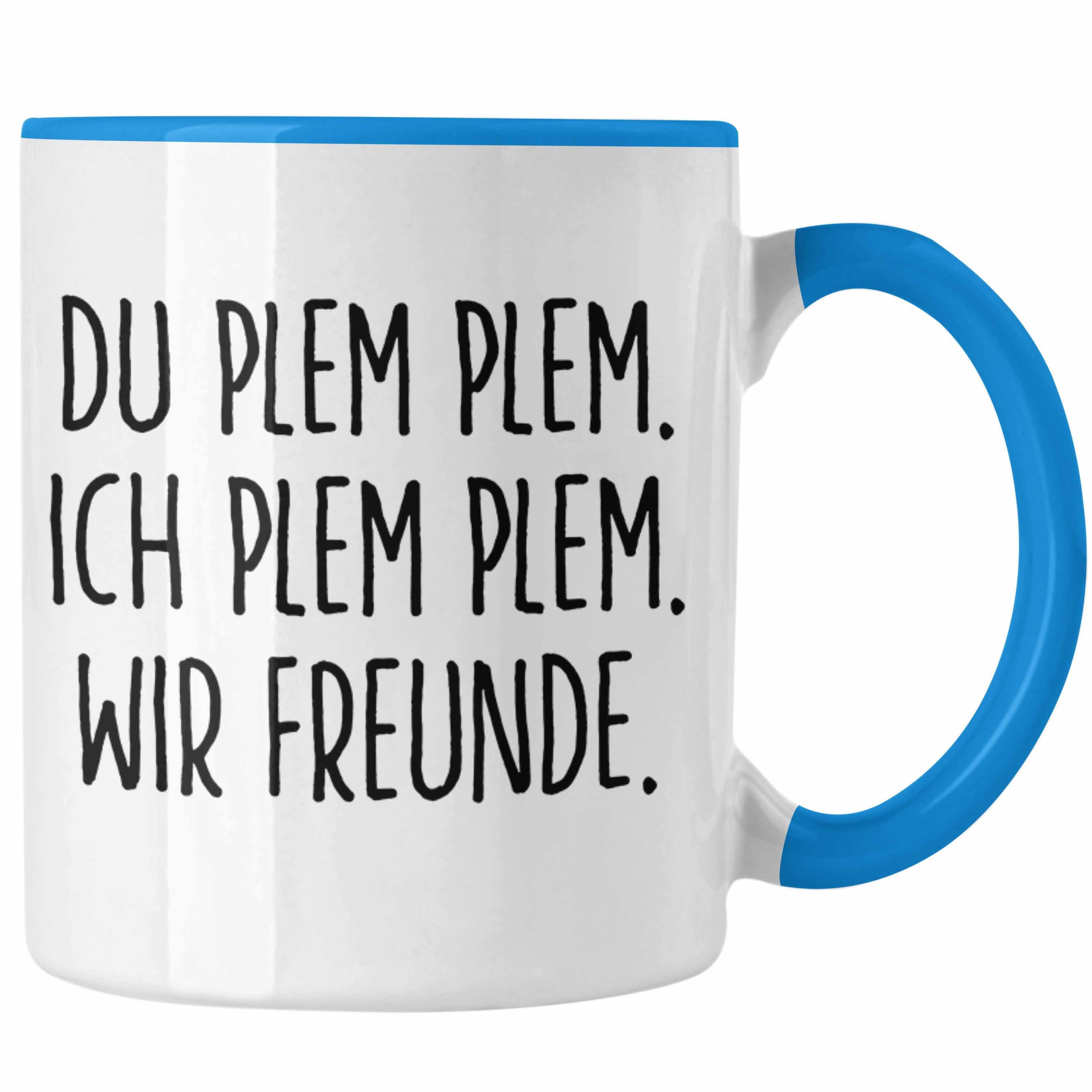 Trendation Tasse Trendation - Beste Freunde Tasse Geschenk Beste Freundin Freund Kaffeetasse Geschenkidee Allerbeste BFF Freundin Spruch Geburtstag Freundinnen Blau