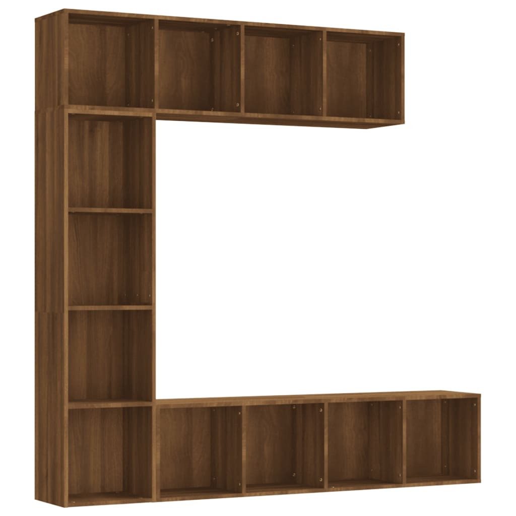 vidaXL Bücherregal 3-tlg. Bücherregal-/TV-Schrank-Set Braun Eichen-Optik, 3 günstig online kaufen