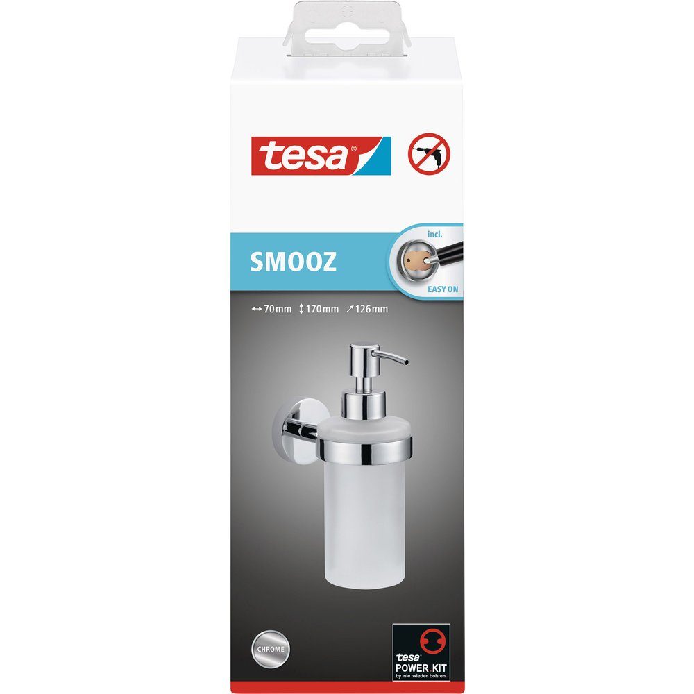 tesa Seifenspender tesa SMOOZ 40323-00000-00 Seifenspender 200 ml Chrom (glänzend), Weiß