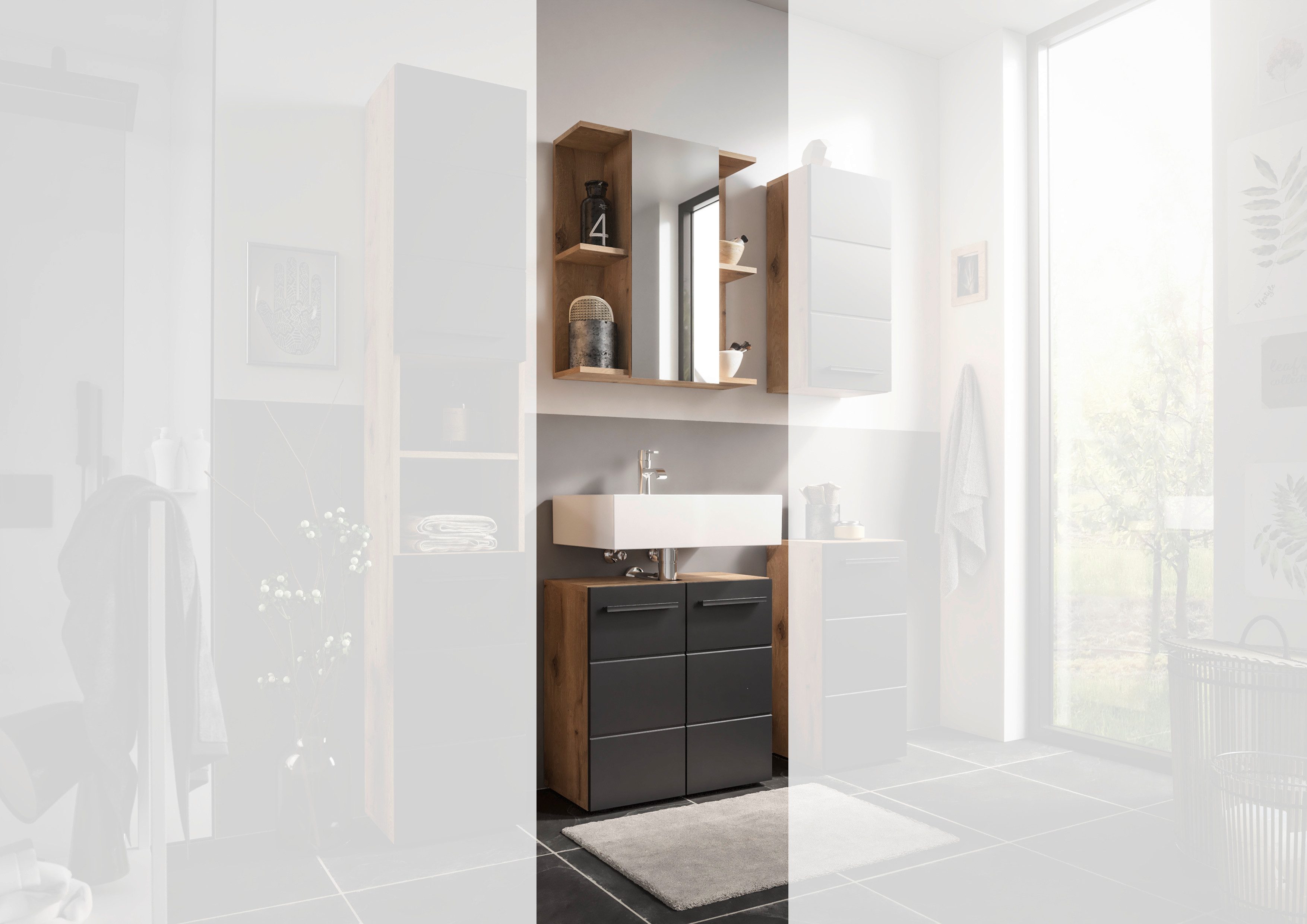 moebel-dich-auf Badmöbel-Set Vail, (Set 4, Spiegelschrank, günstig online kaufen