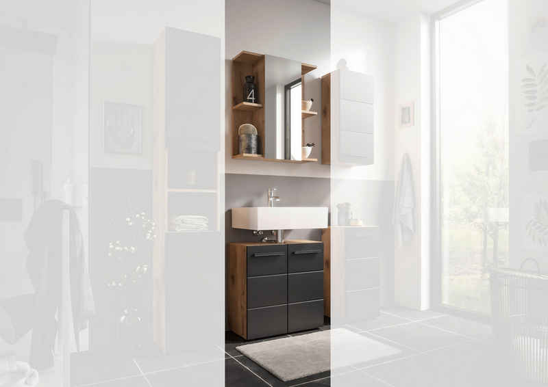 moebel-dich-auf Badmöbel-Set Vail, (Set 4, Spiegelschrank, Waschbeckenunterschrank, 2-St)