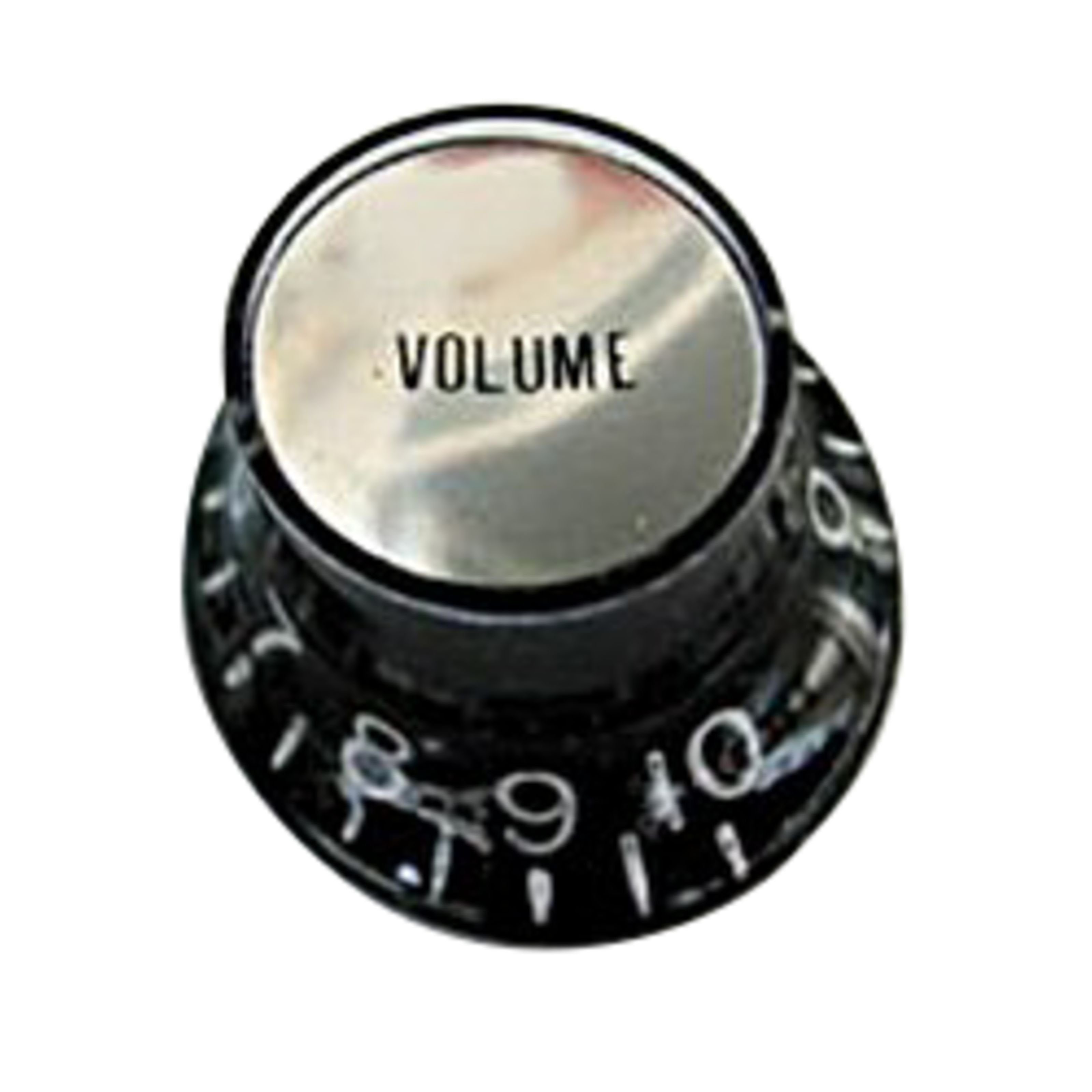 Göldo E-Gitarre, ersatzteile für Gitarren, Poti- & Toggleknöpfe, Poti Knopf Bell Volume-Inlay, Schwarz KB20B - Gitarren Ersatzteil